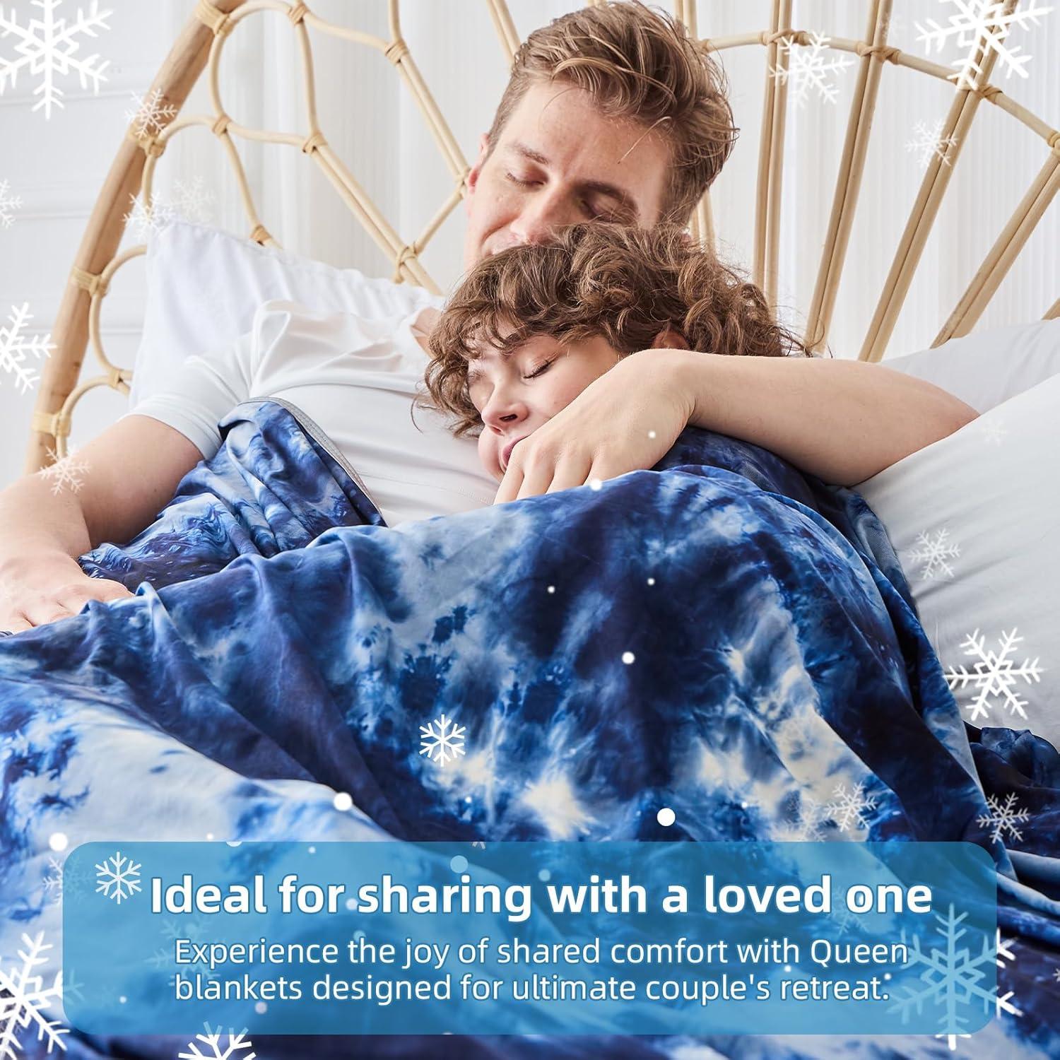 Manta Refrigerante Inhand Queen 90x90 cm Nylon Tie Dye Navy