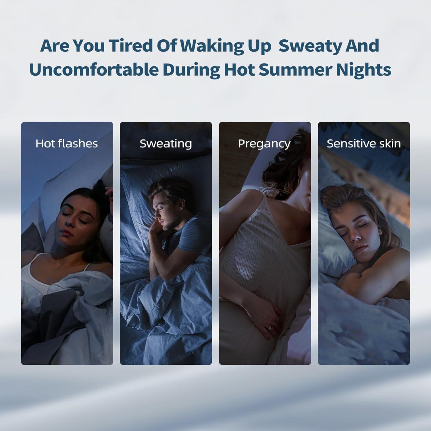 Edredón Refrigerante DOWNFORT Doble Reina 90x90 Azul Tencel