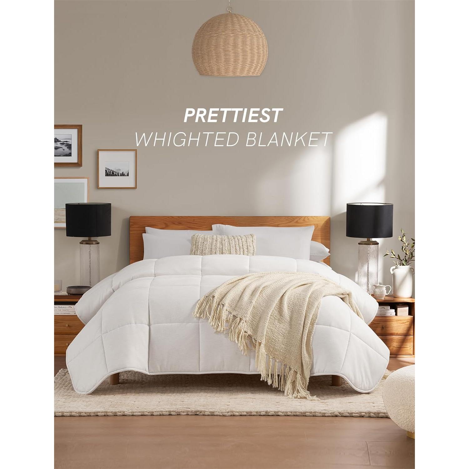 Manta con Peso YnM Reina 6.8kg 228.6x228.6cm Beige Neutro