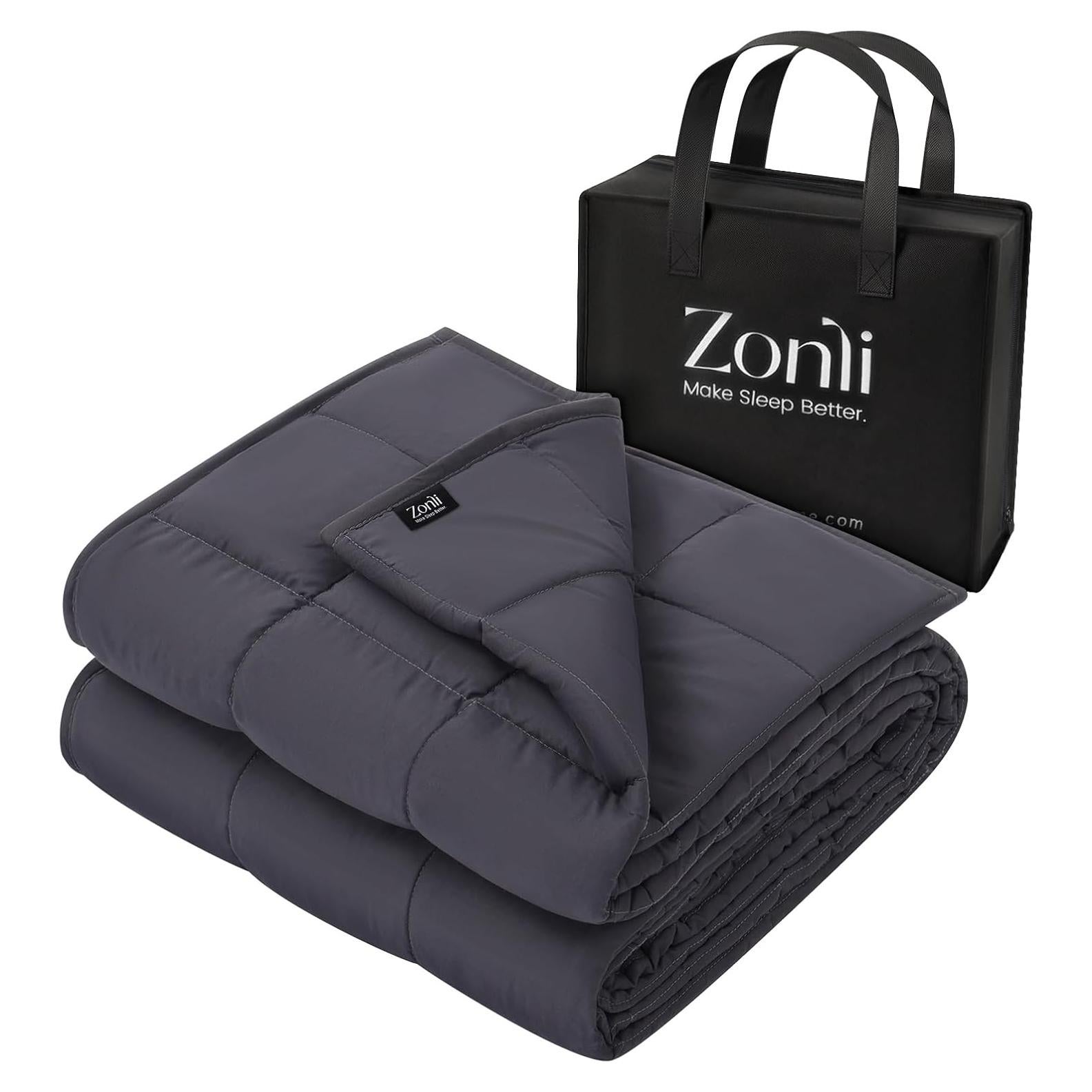 Manta con peso ZonLi Queen 152x203cm 9.07kg Gris Oscuro