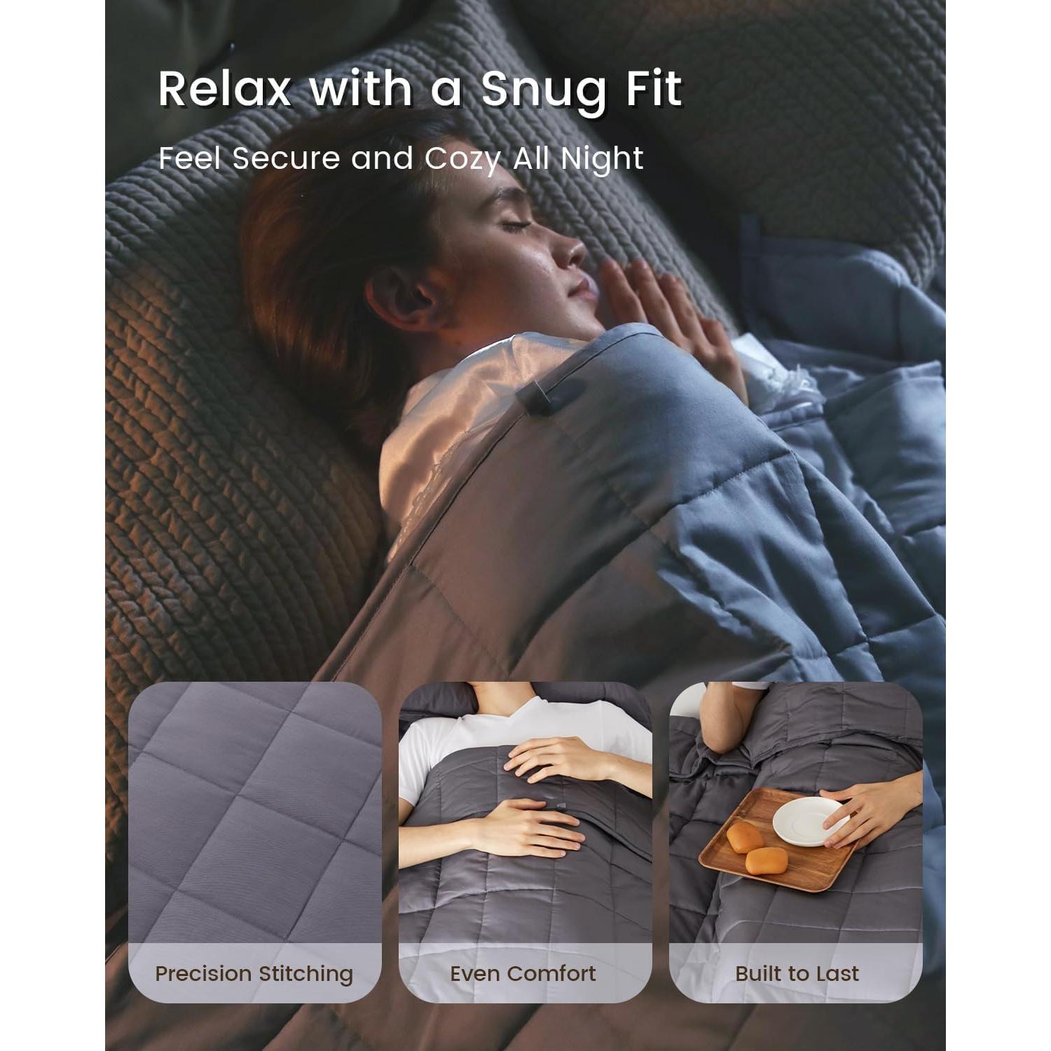 Manta con peso ZonLi Queen 152x203cm 9.07kg Gris Oscuro