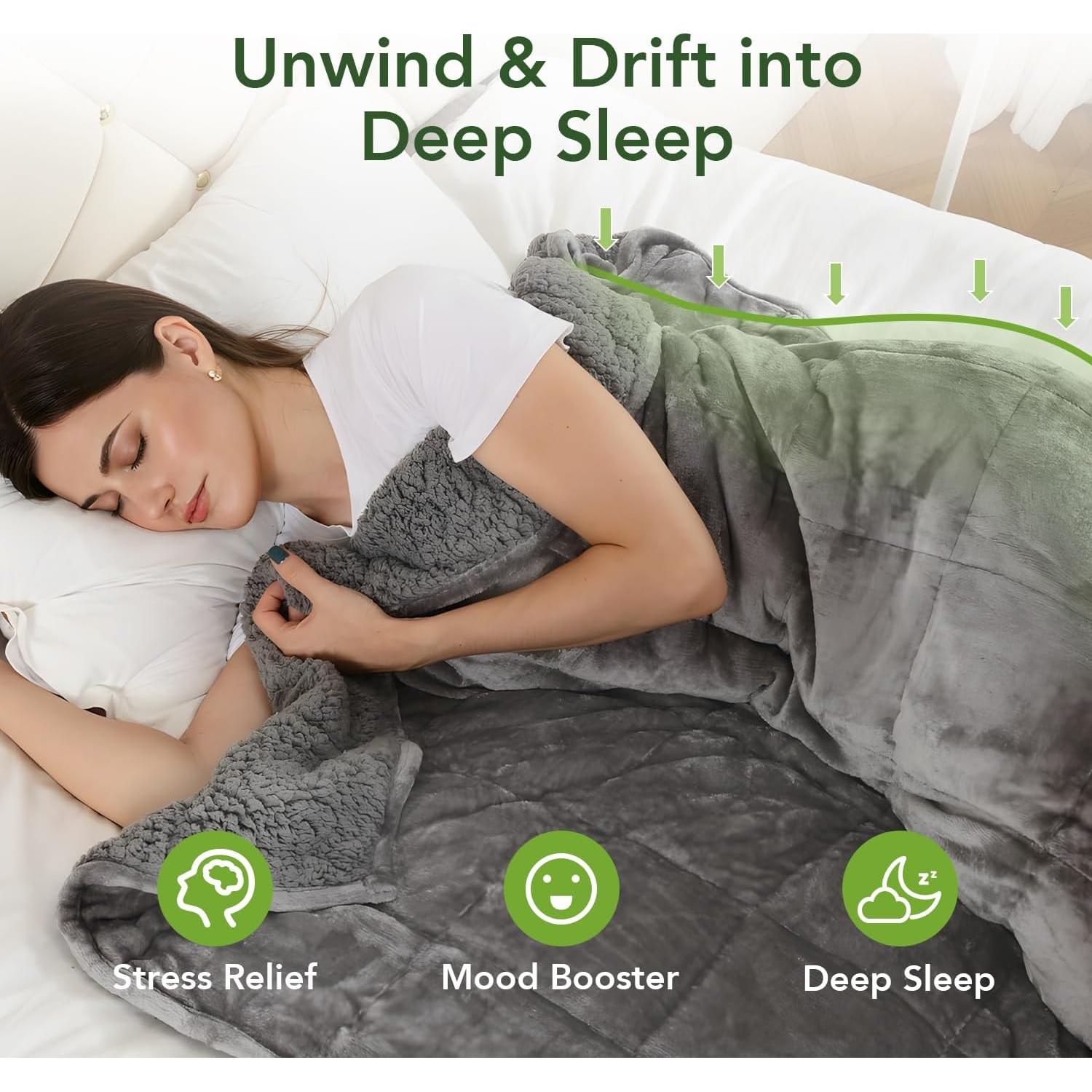 Manta pesada Sivio Sherpa 60x80" gris 6.8 kg reversible