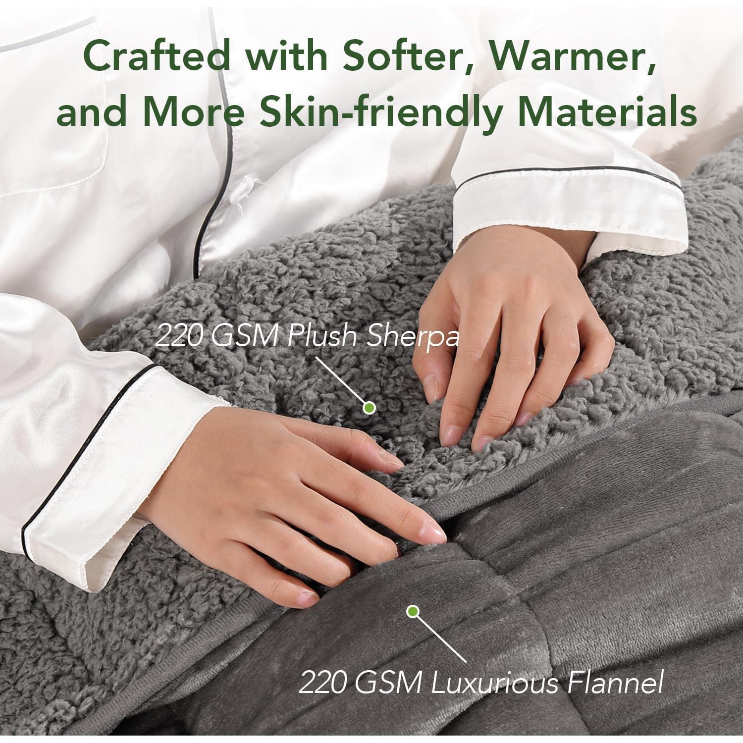 Manta pesada Sivio Sherpa 60x80" gris 6.8 kg reversible