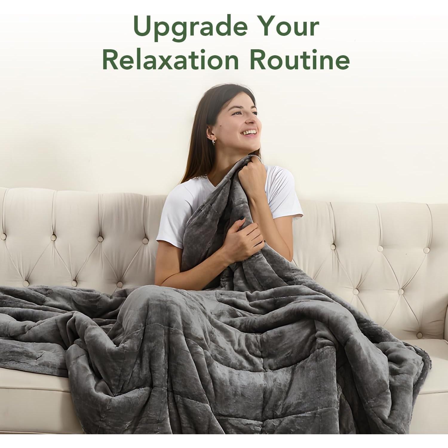 Manta pesada Sivio Sherpa 60x80" gris 6.8 kg reversible