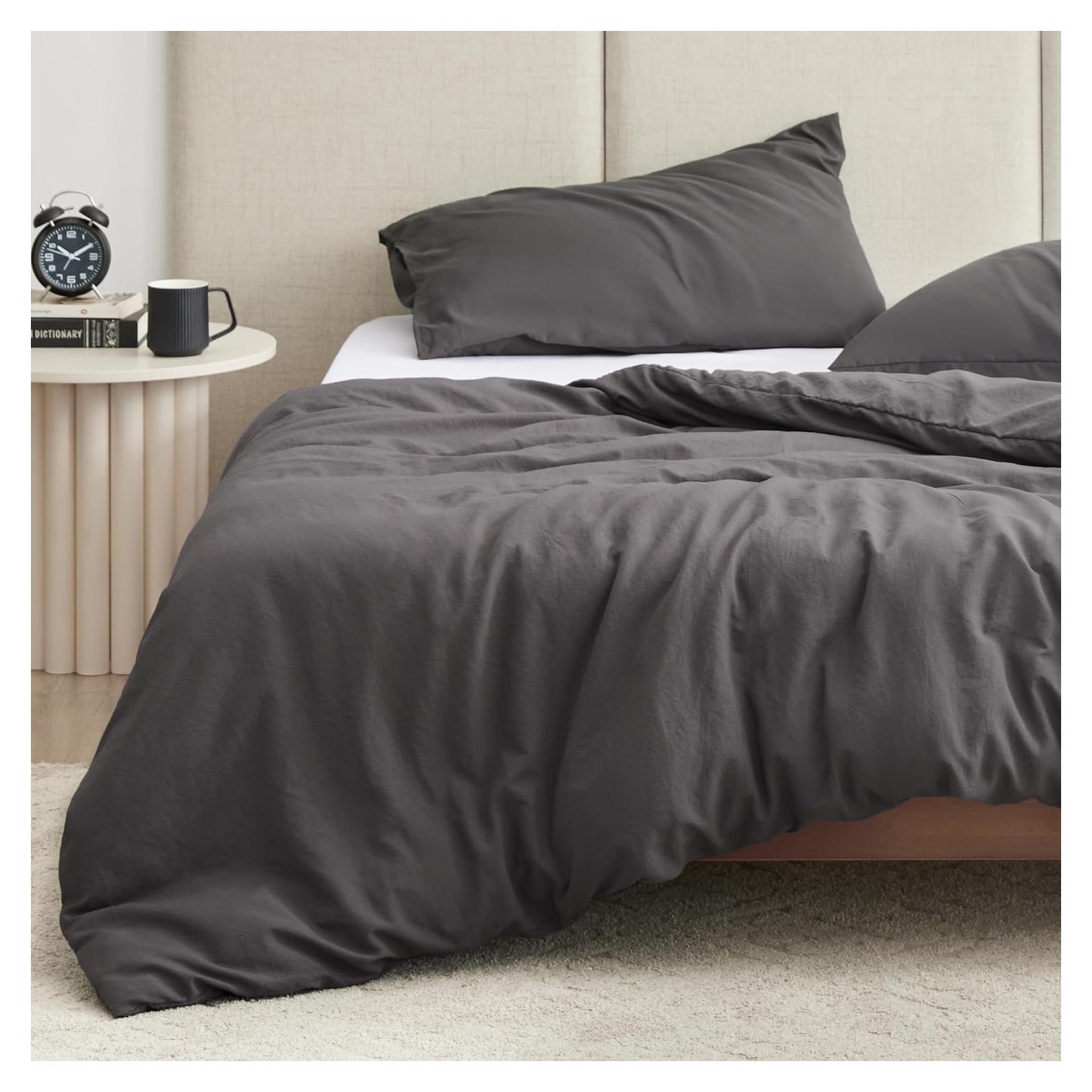 Funda de Edredón EXQ Home 121.92x182.88 cm Gris Oscuro