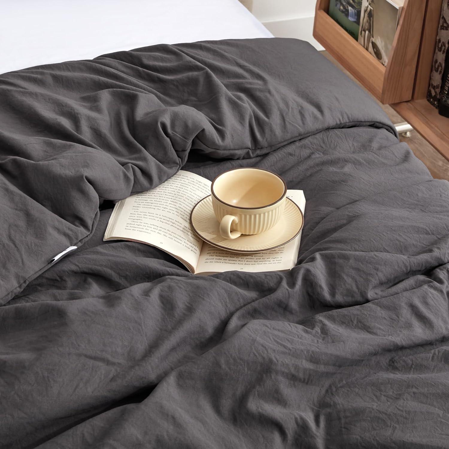 Funda de Edredón EXQ Home 121.92x182.88 cm Gris Oscuro