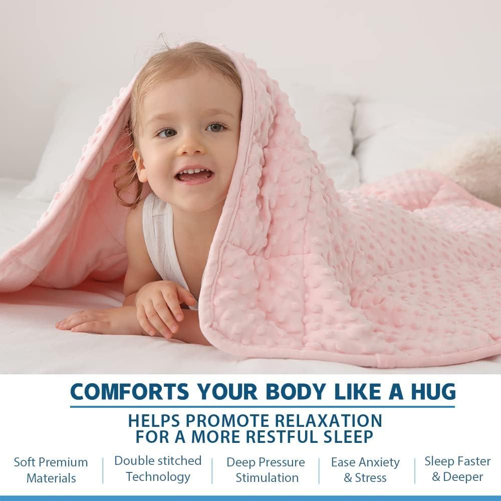 Manta con peso Rosa 91x122cm Huloo Sleep para Niños 2.27kg