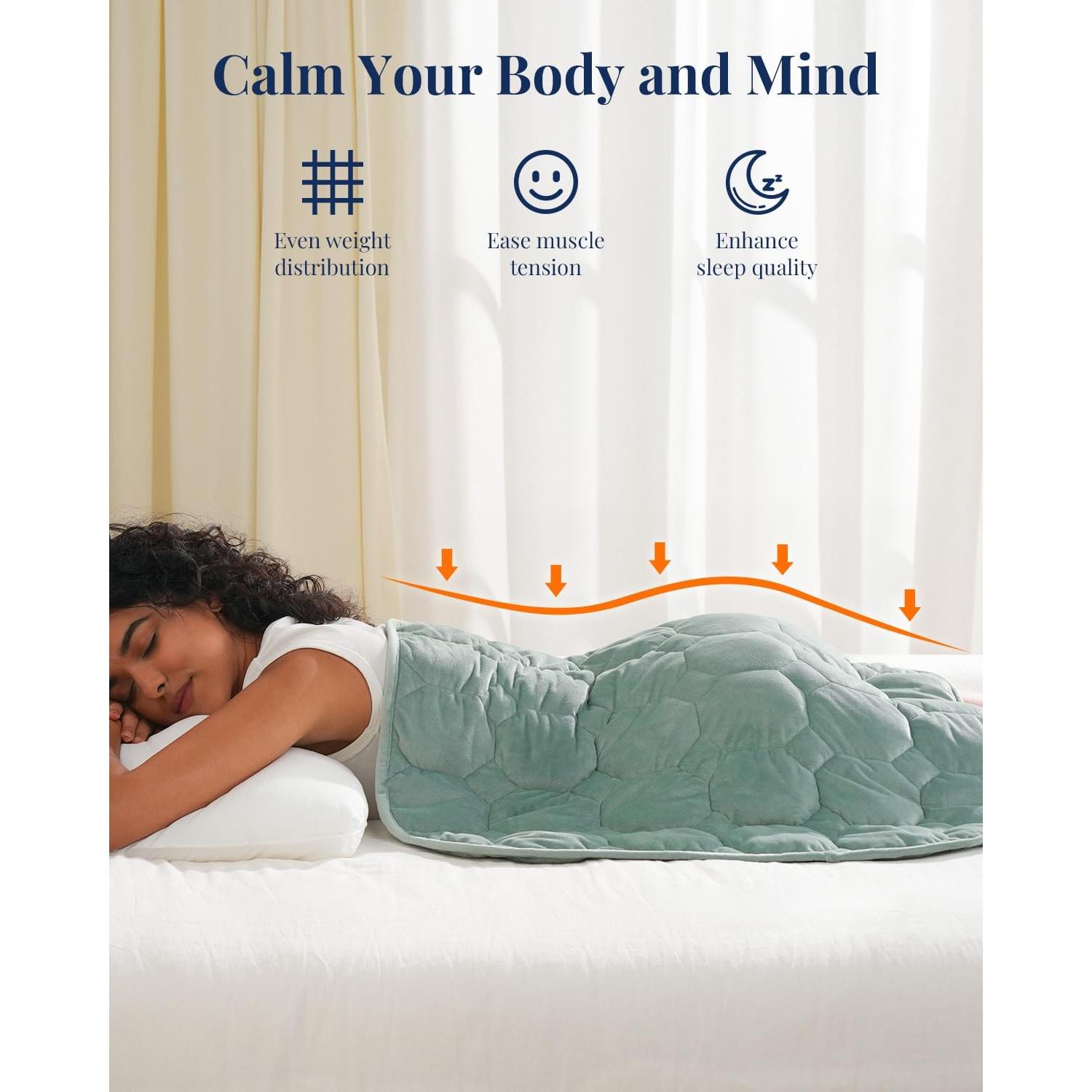 Manta con peso Kivik 3.18 kg 61x74 cm Verde Salvia