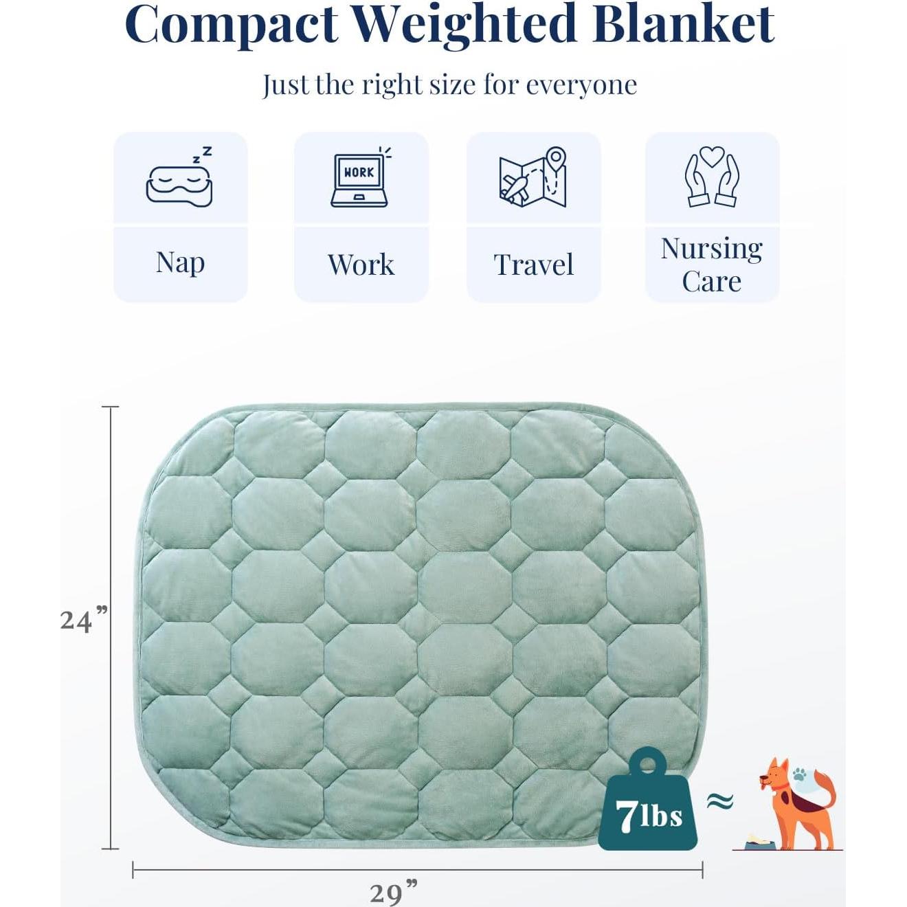 Manta con peso Kivik 3.18 kg 61x74 cm Verde Salvia