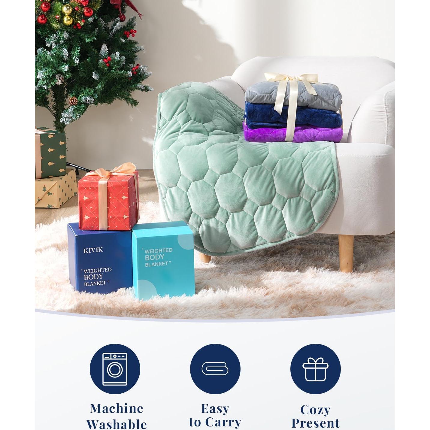 Manta con peso Kivik 3.18 kg 61x74 cm Verde Salvia