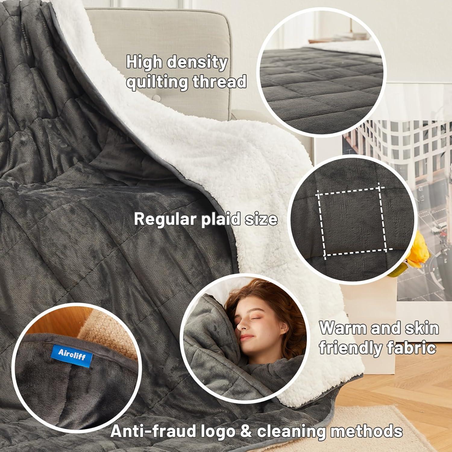 Manta con peso Aircliff 223.5x264.2 cm Gris para cama