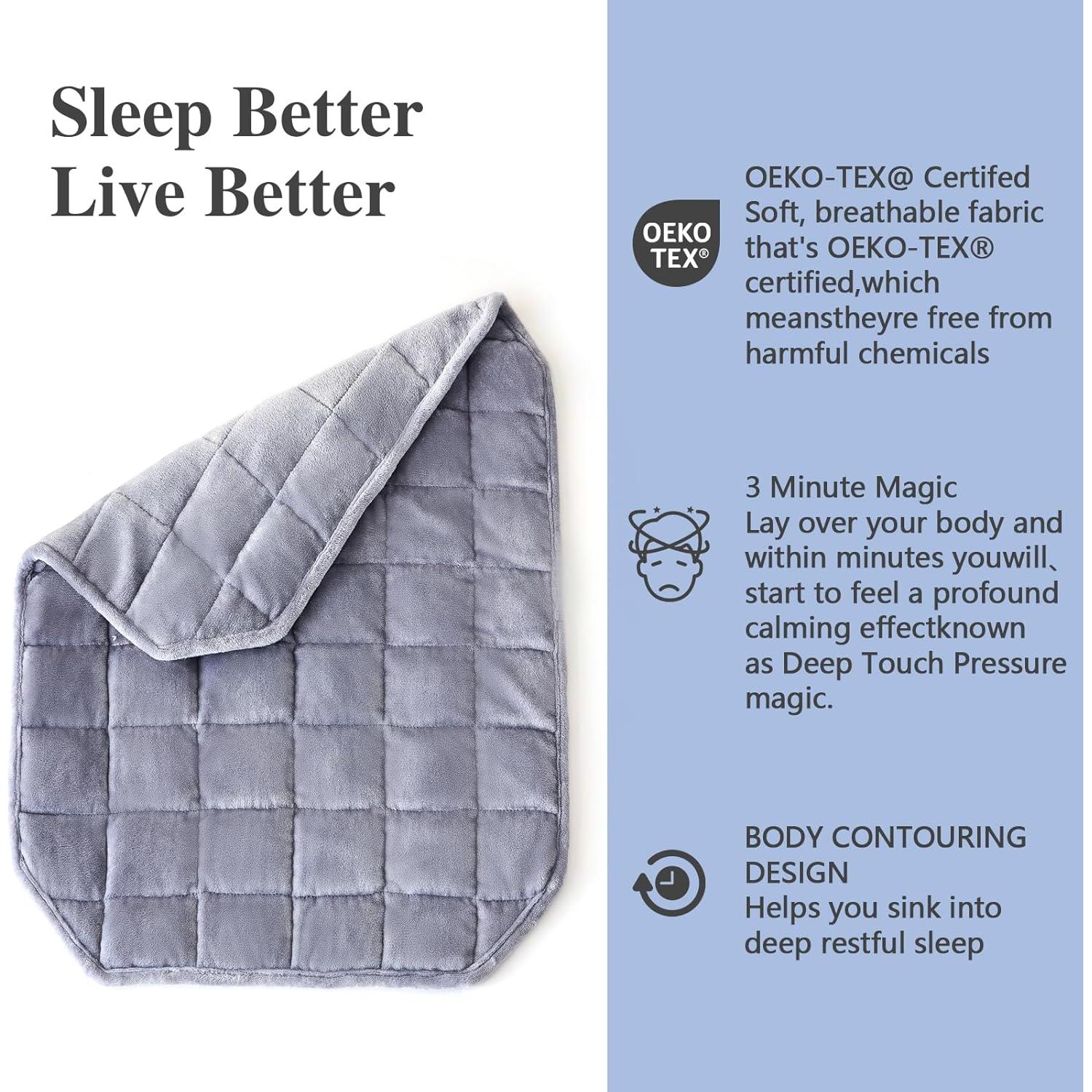 Manta con peso CYMULA 73.7x88.9 cm Gris Claro 2.27 kg