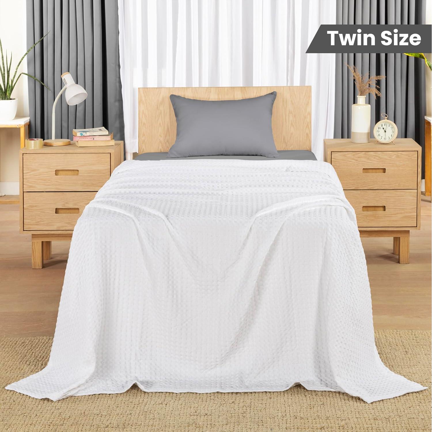 Manta de Waffle Blanca Utopia Bedding 100% Algodón 228.6x182.9 cm