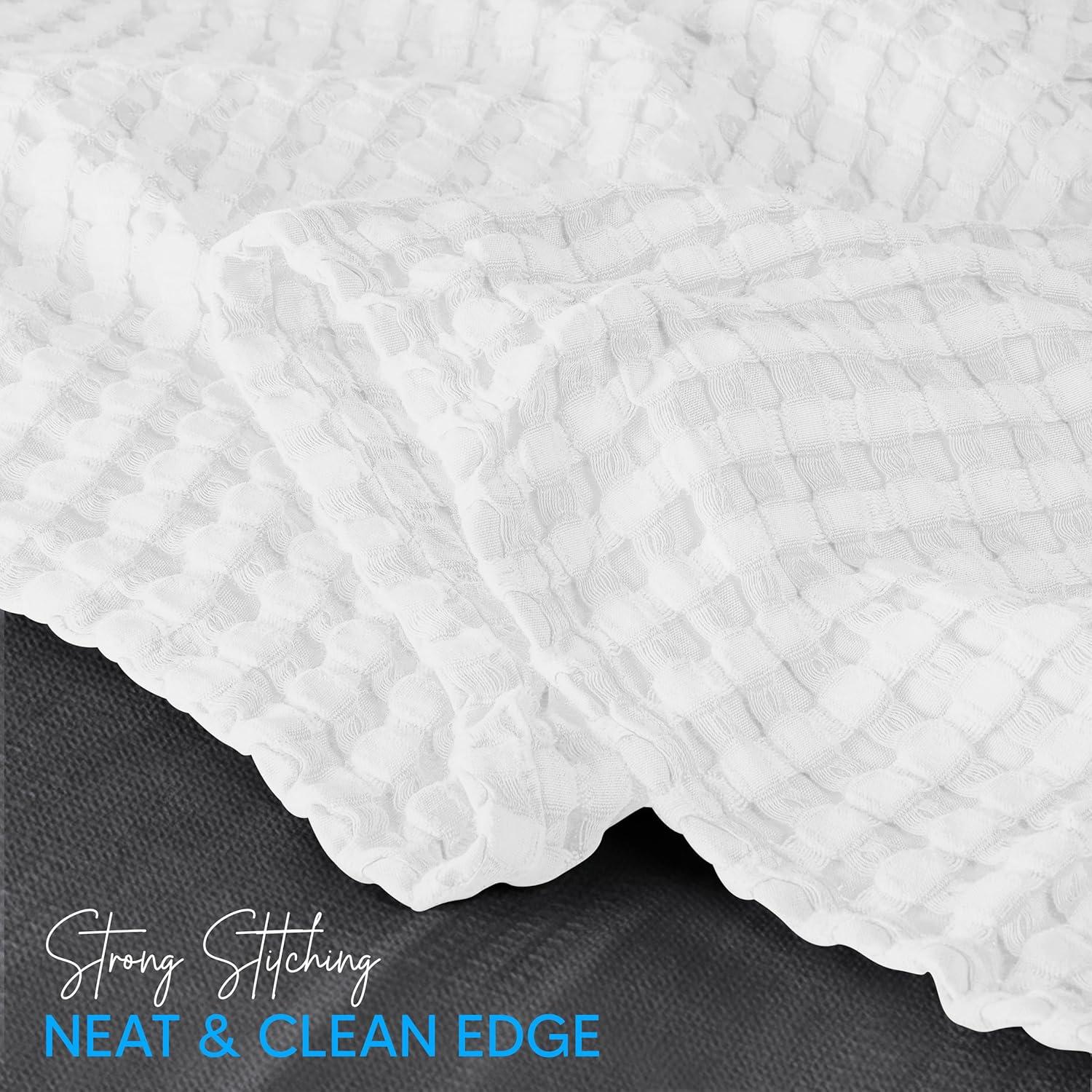 Manta de Waffle Blanca Utopia Bedding 100% Algodón 228.6x182.9 cm