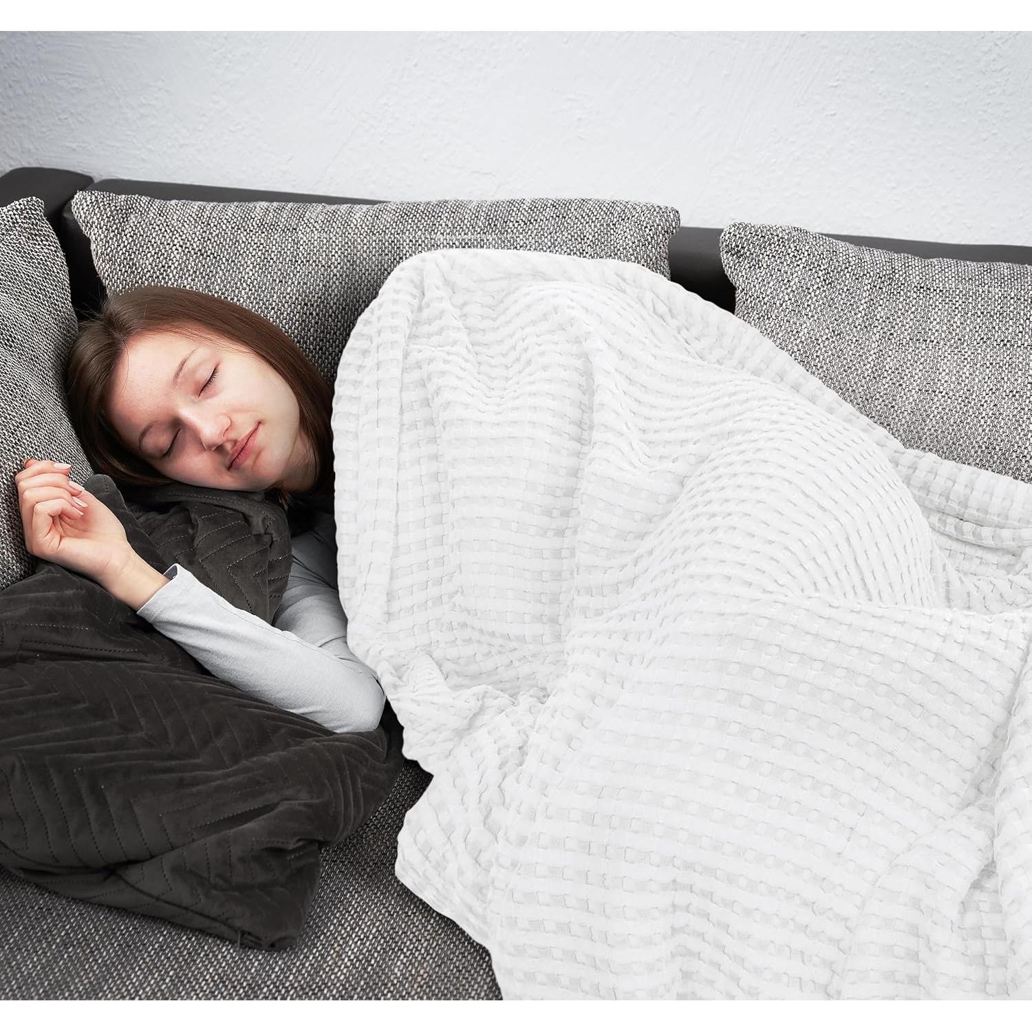 Manta de Waffle Blanca Utopia Bedding 100% Algodón 228.6x182.9 cm