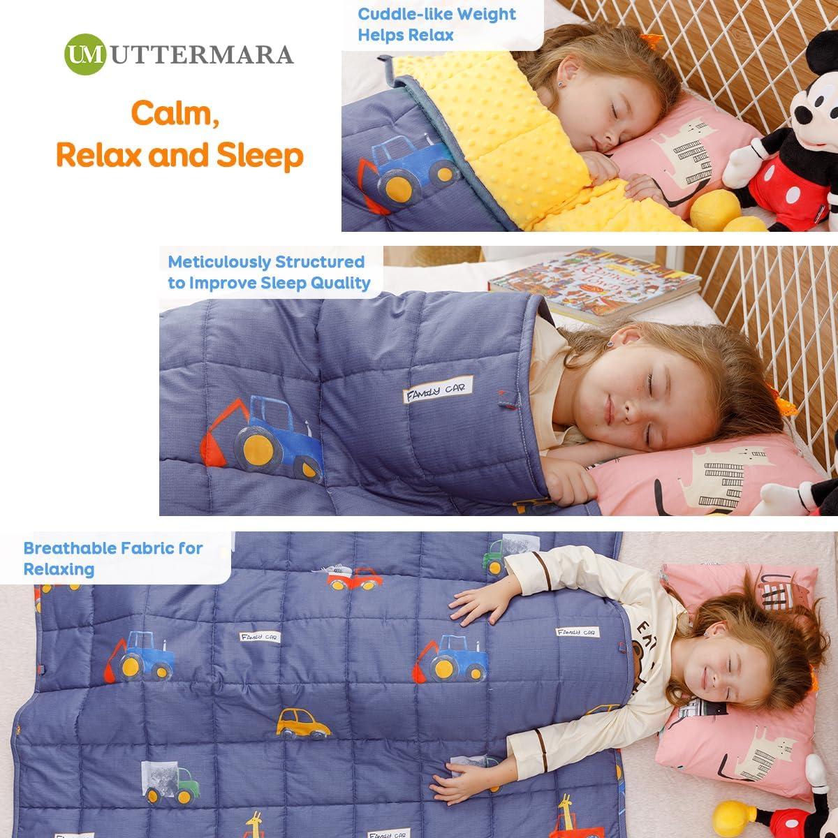 Manta con peso Uttermara 2.27 kg, 91x122 cm, Mundo coches azules