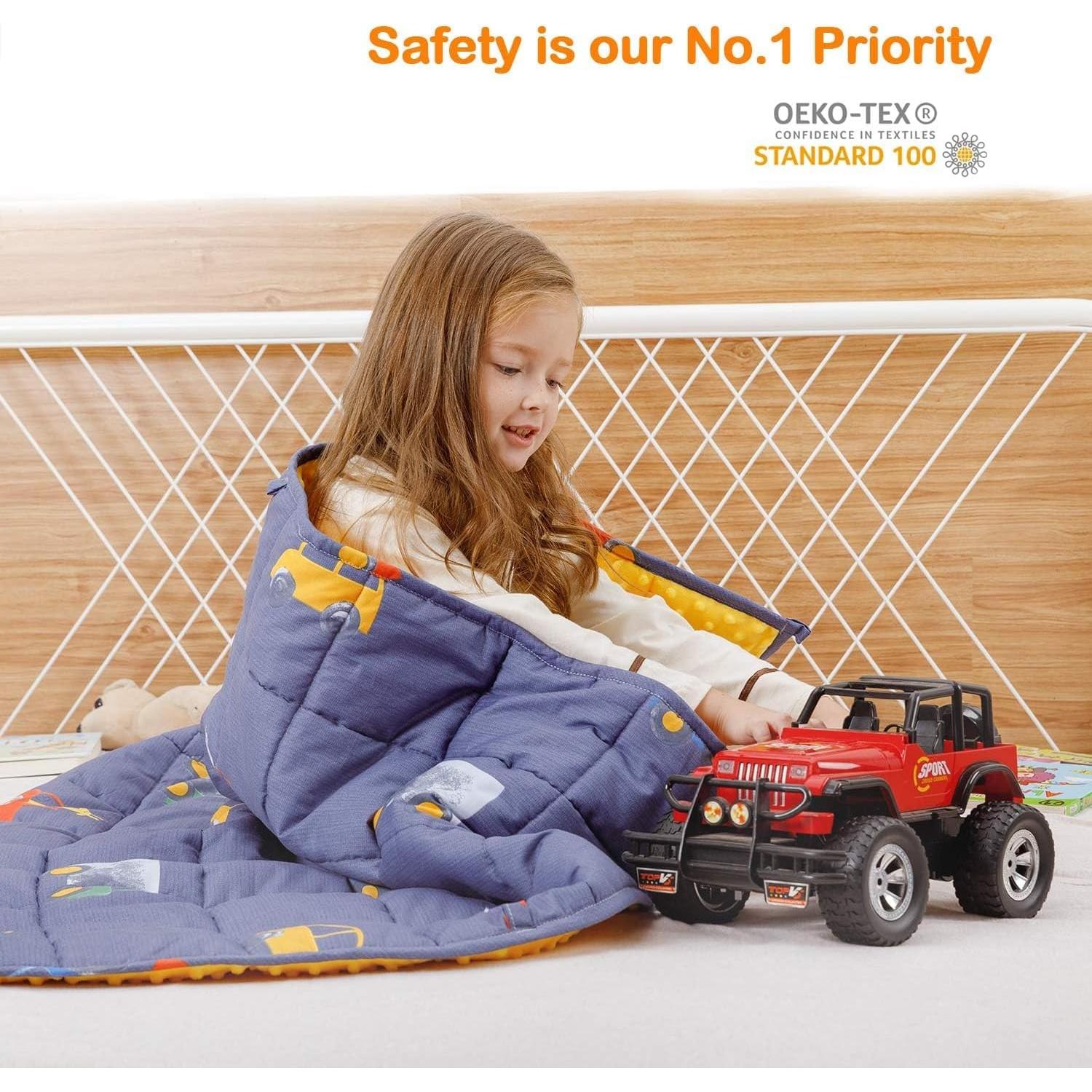 Manta con peso Uttermara 2.27 kg, 91x122 cm, Mundo coches azules