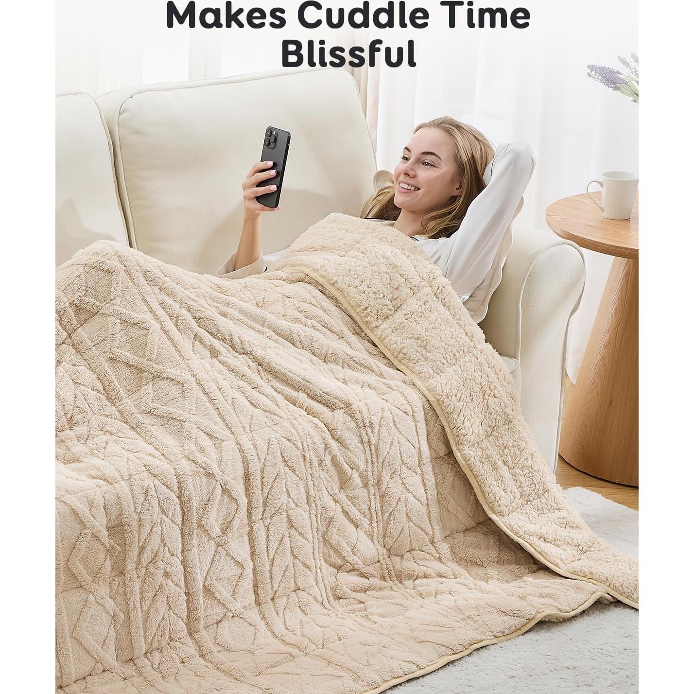 Manta con peso Sivio 152x203 cm 6.8 kg Sherpa Jacquard