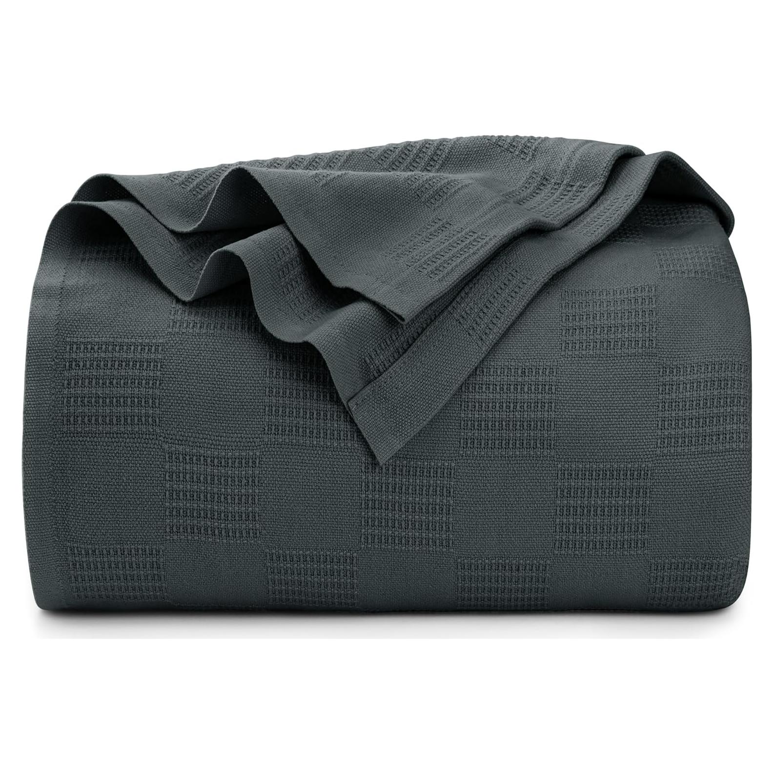 Manta de Algodón 100% Utopia Bedding Queen Gris Humo 228.6x228.6 cm