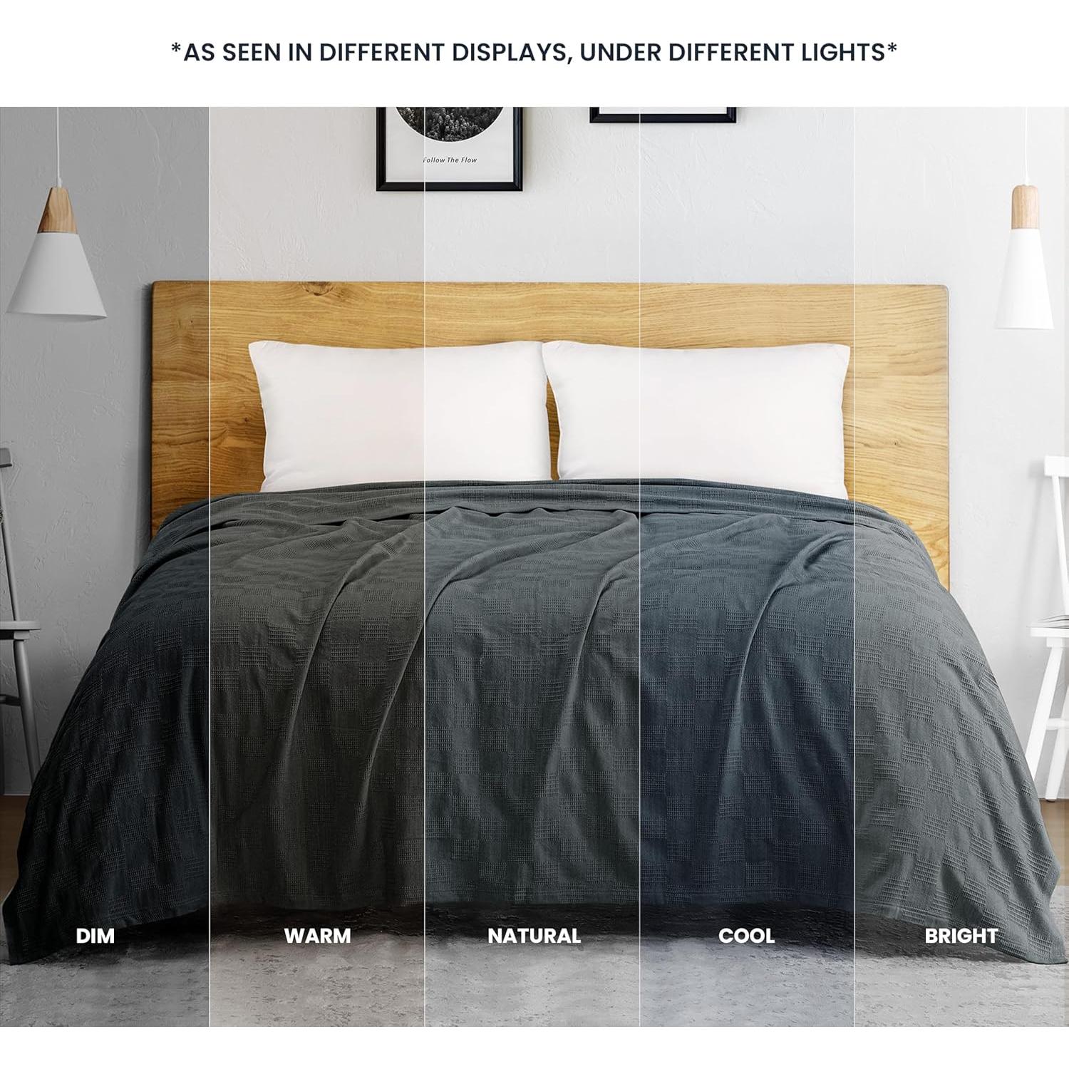 Manta de Algodón 100% Utopia Bedding Queen Gris Humo 228.6x228.6 cm