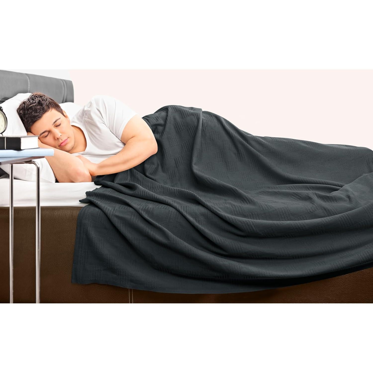 Manta de Algodón 100% Utopia Bedding Queen Gris Humo 228.6x228.6 cm