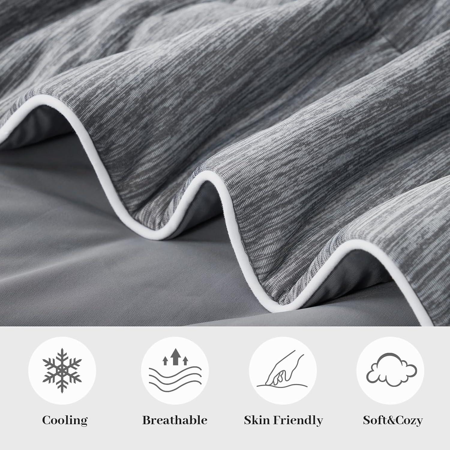 Colcha de Enfriamiento Amélie Queen Gris Carbón Transpirable