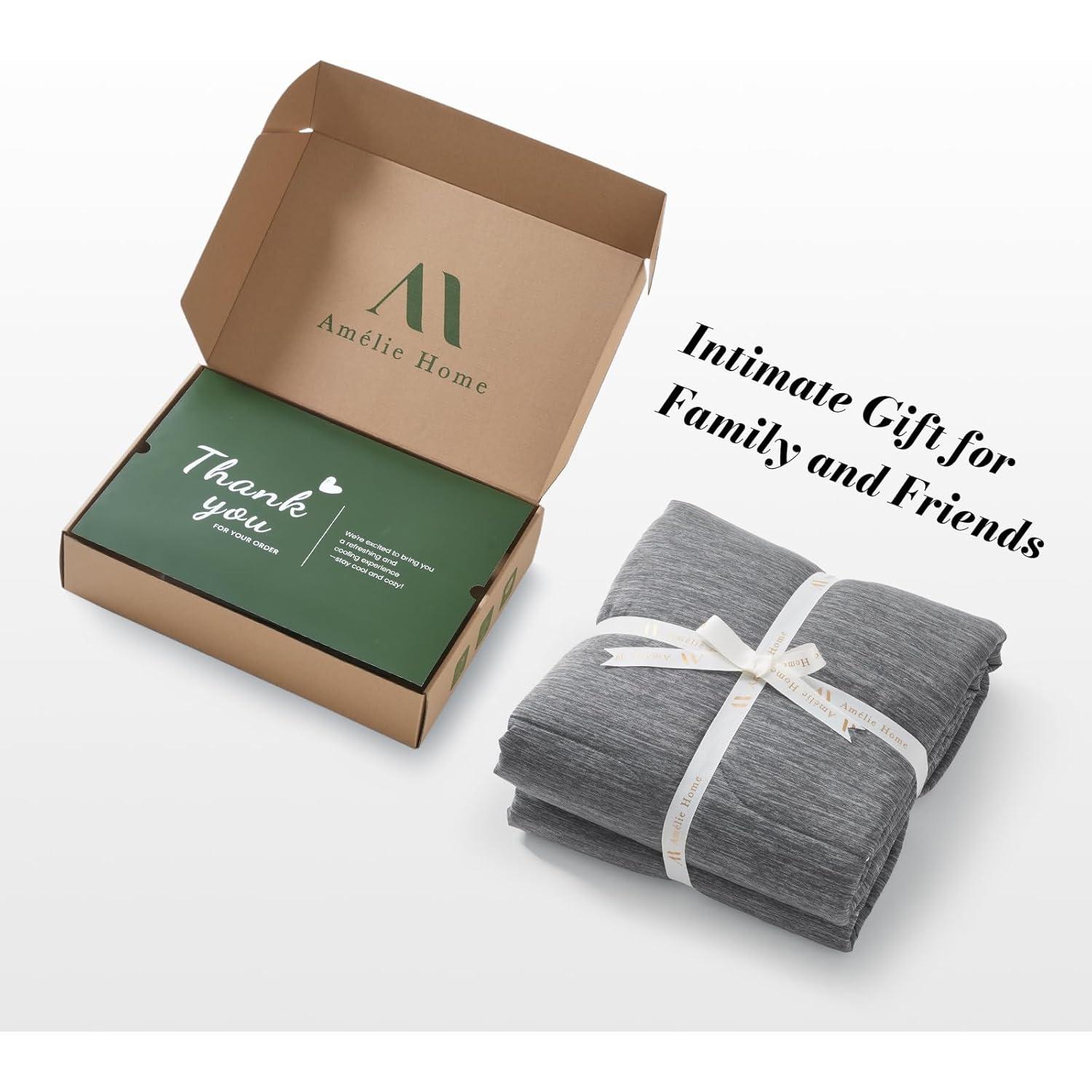 Colcha de Enfriamiento Amélie Queen Gris Carbón Transpirable