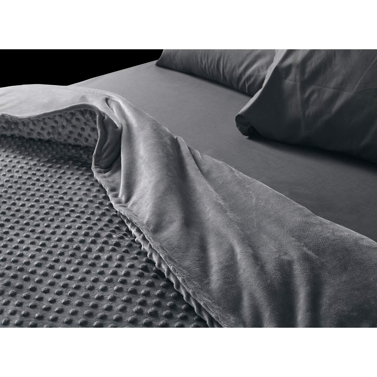 Funda de Edredón RelaxBlanket 122x183cm Minky Dot Gris Oscuro
