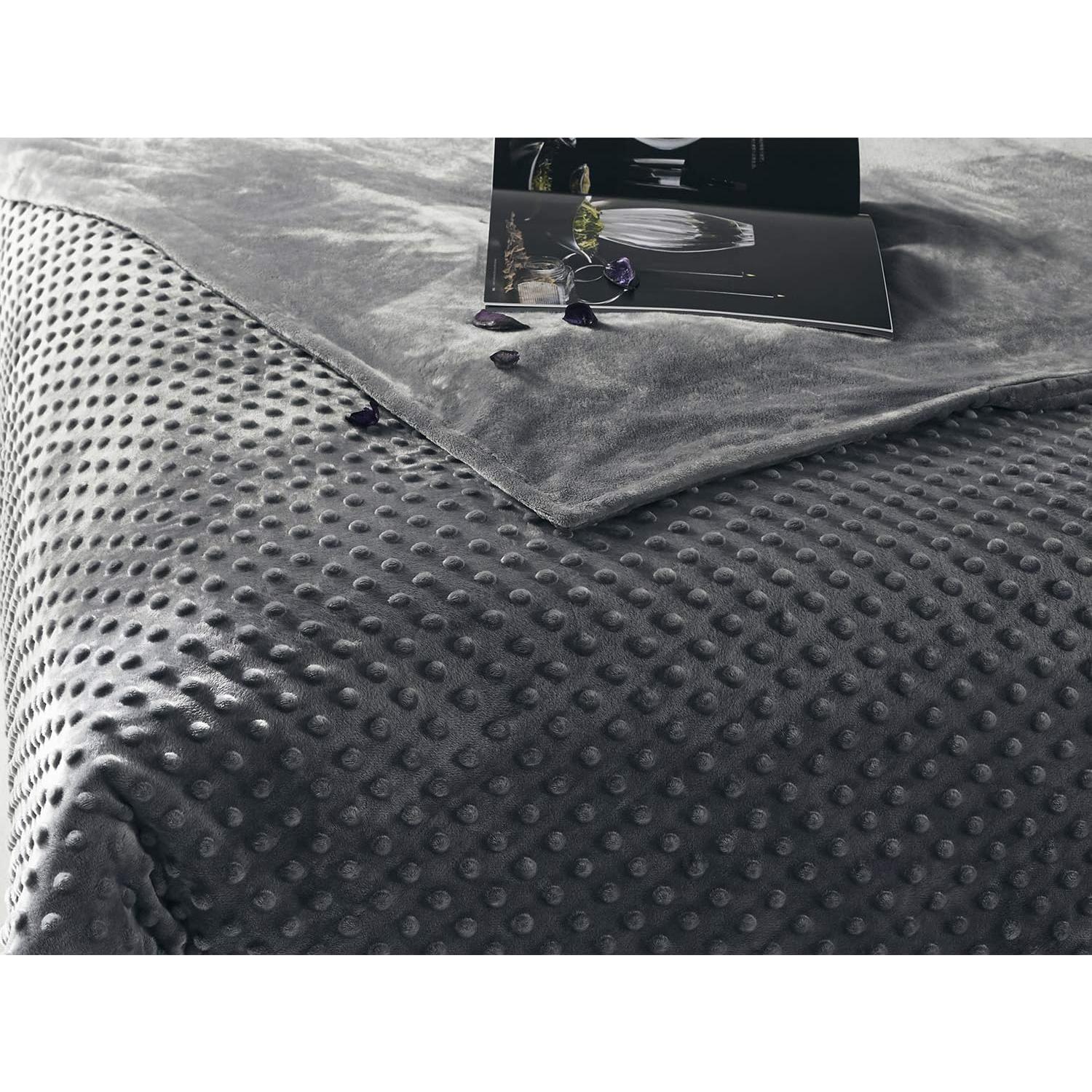 Funda de Edredón RelaxBlanket 122x183cm Minky Dot Gris Oscuro