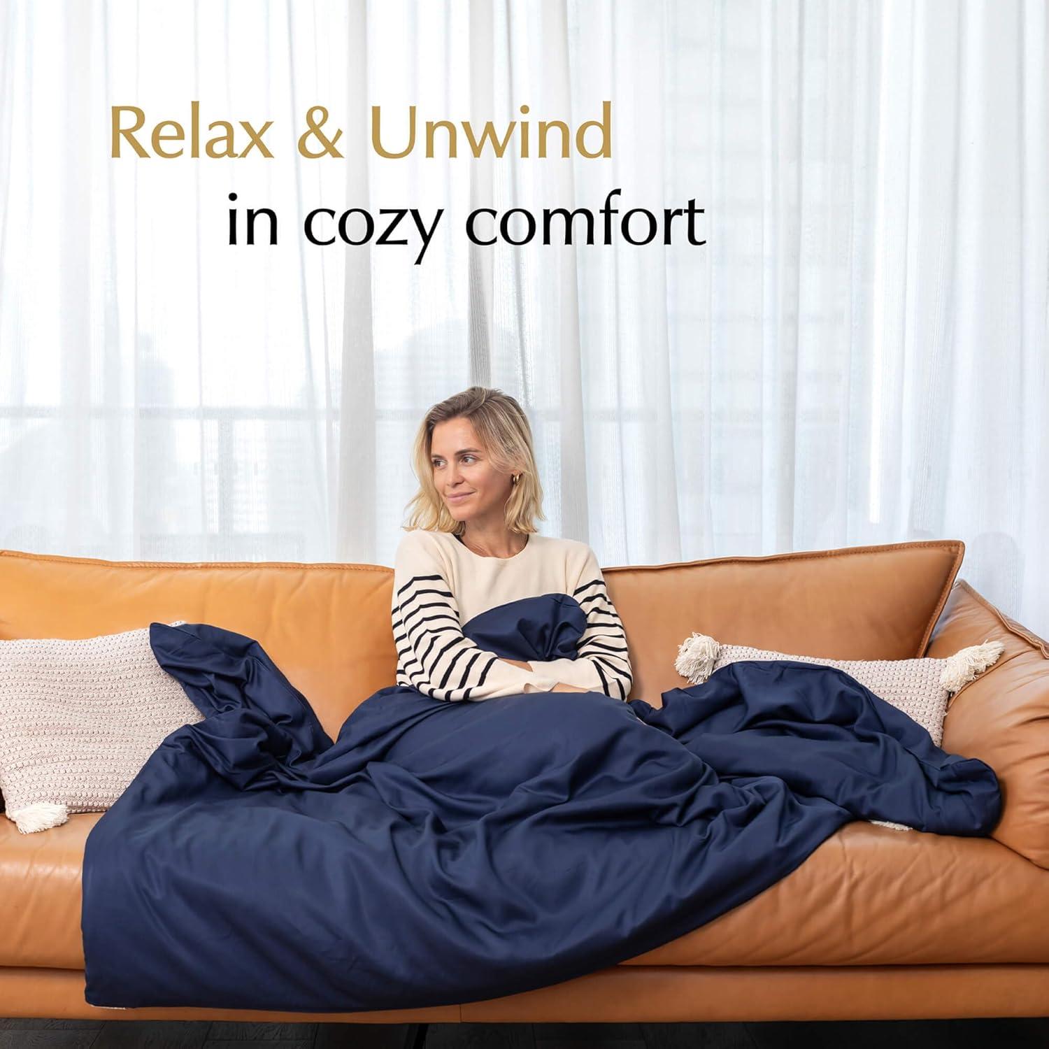 Funda de Manta con Peso Aricove 122x183 cm Azul Medianoche