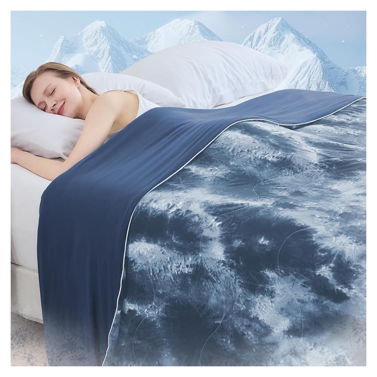 Edredón Refrigerante Cushious Queen 228.6x228.6 cm Gris