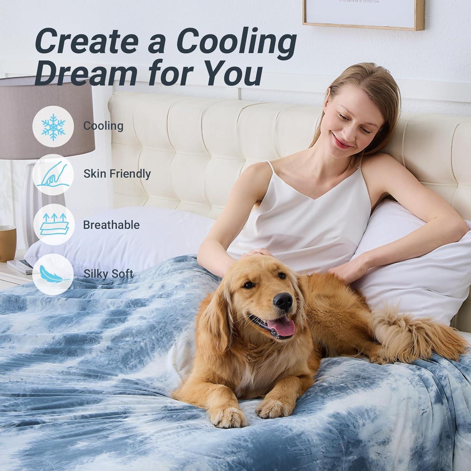 Edredón Refrigerante Cushious Queen 228.6x228.6 cm Gris