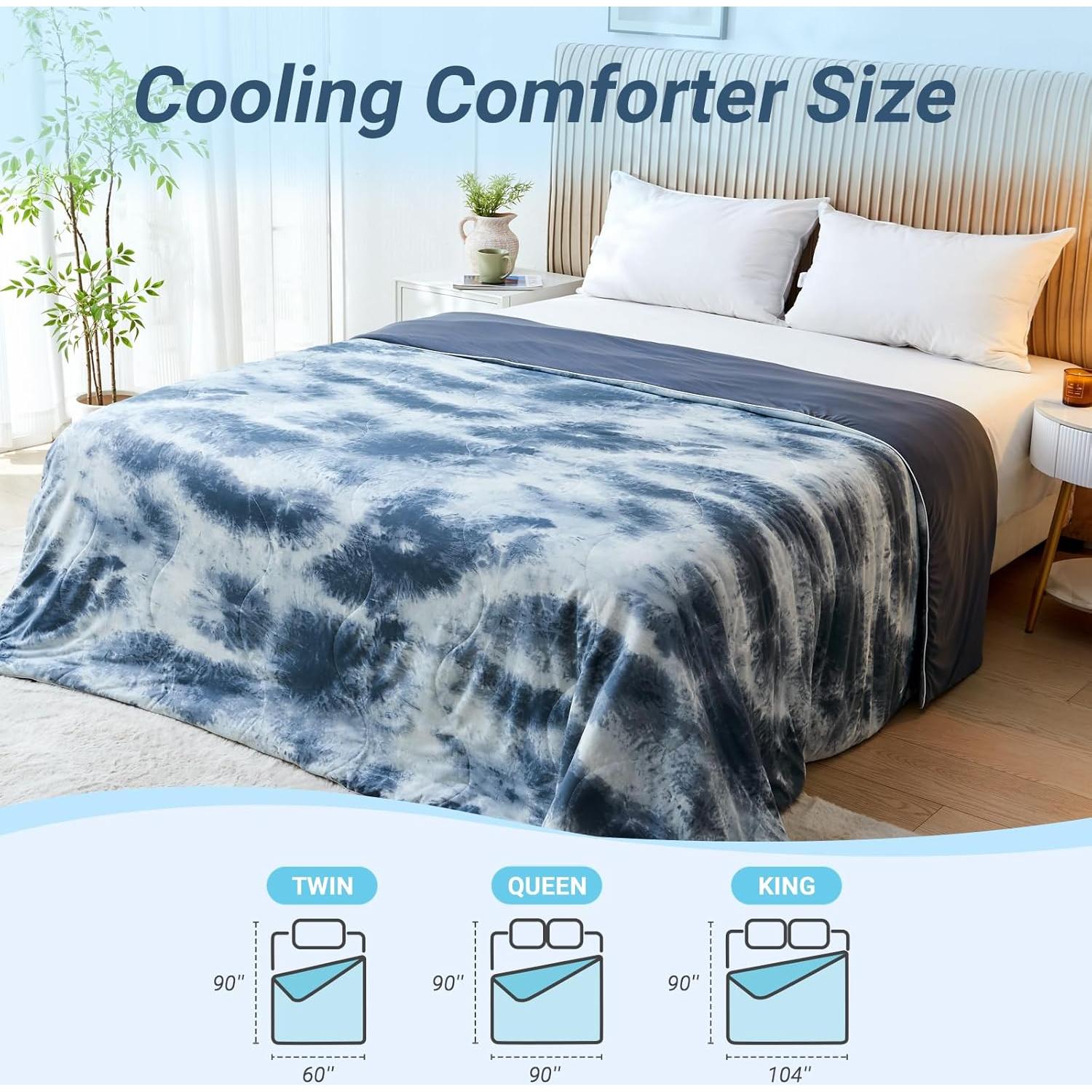 Edredón Refrigerante Cushious Queen 228.6x228.6 cm Gris