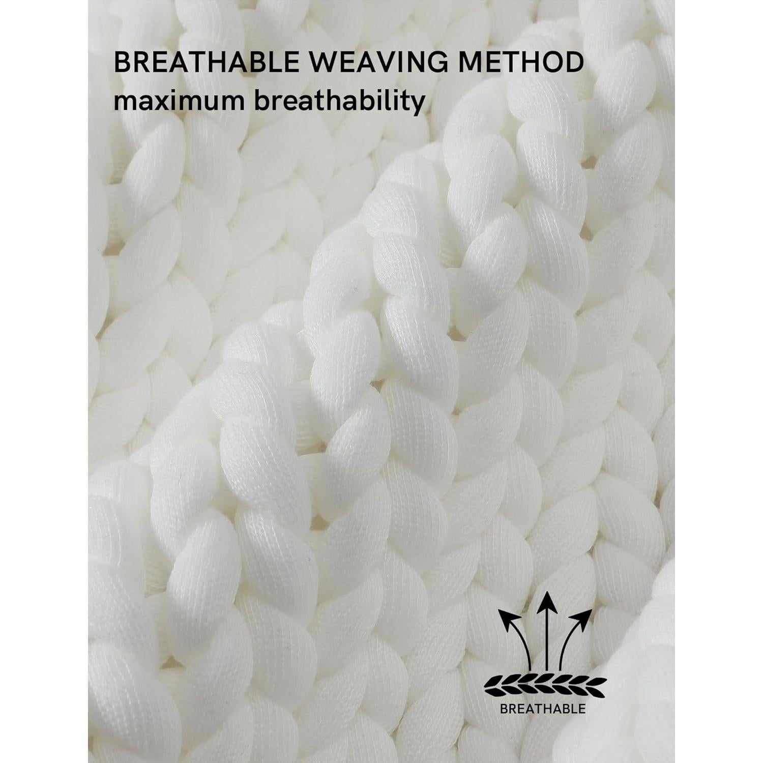 Manta Chunky YnM 101.6x127 cm Blanca, Tejida a Mano, Transpirable