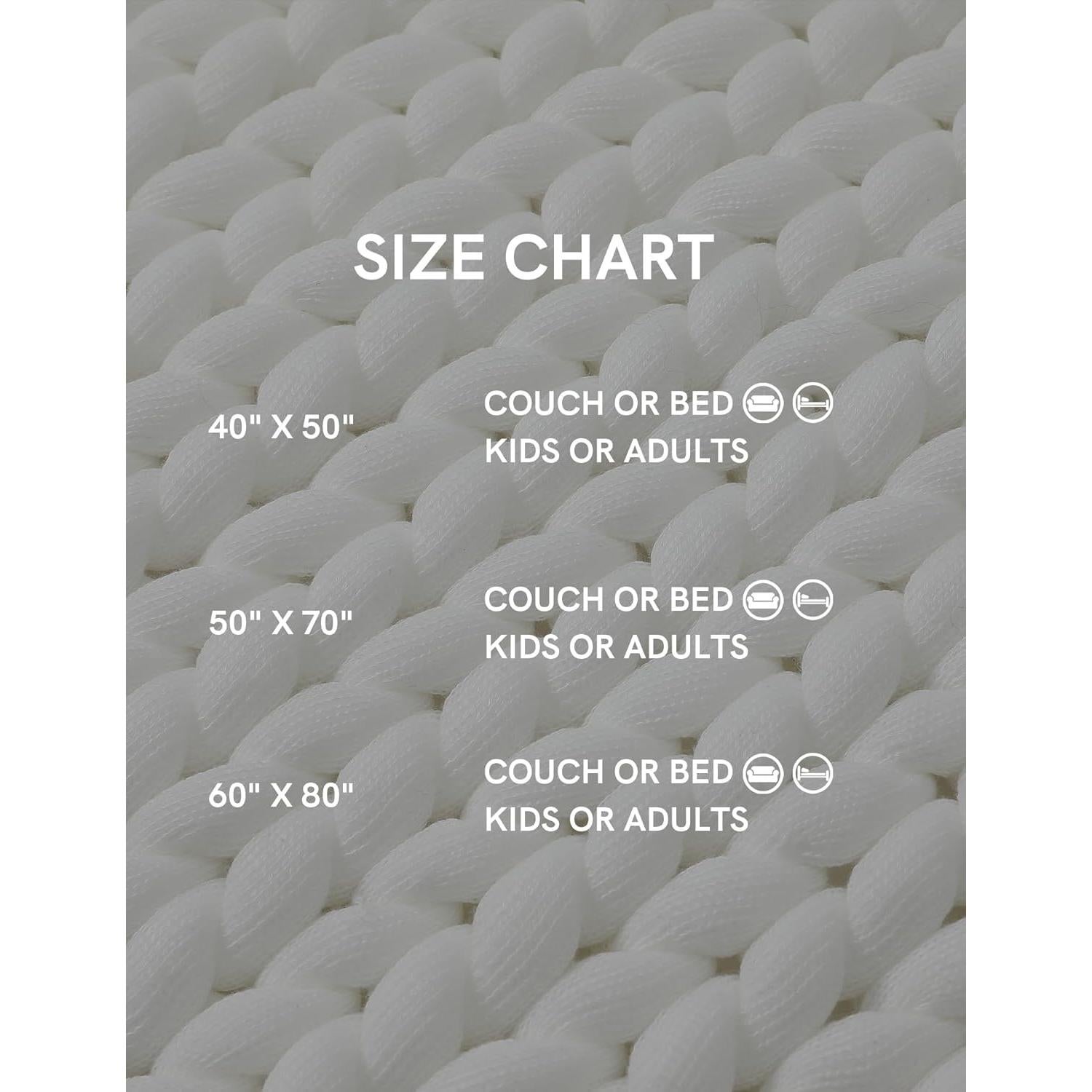 Manta Chunky YnM 101.6x127 cm Blanca, Tejida a Mano, Transpirable