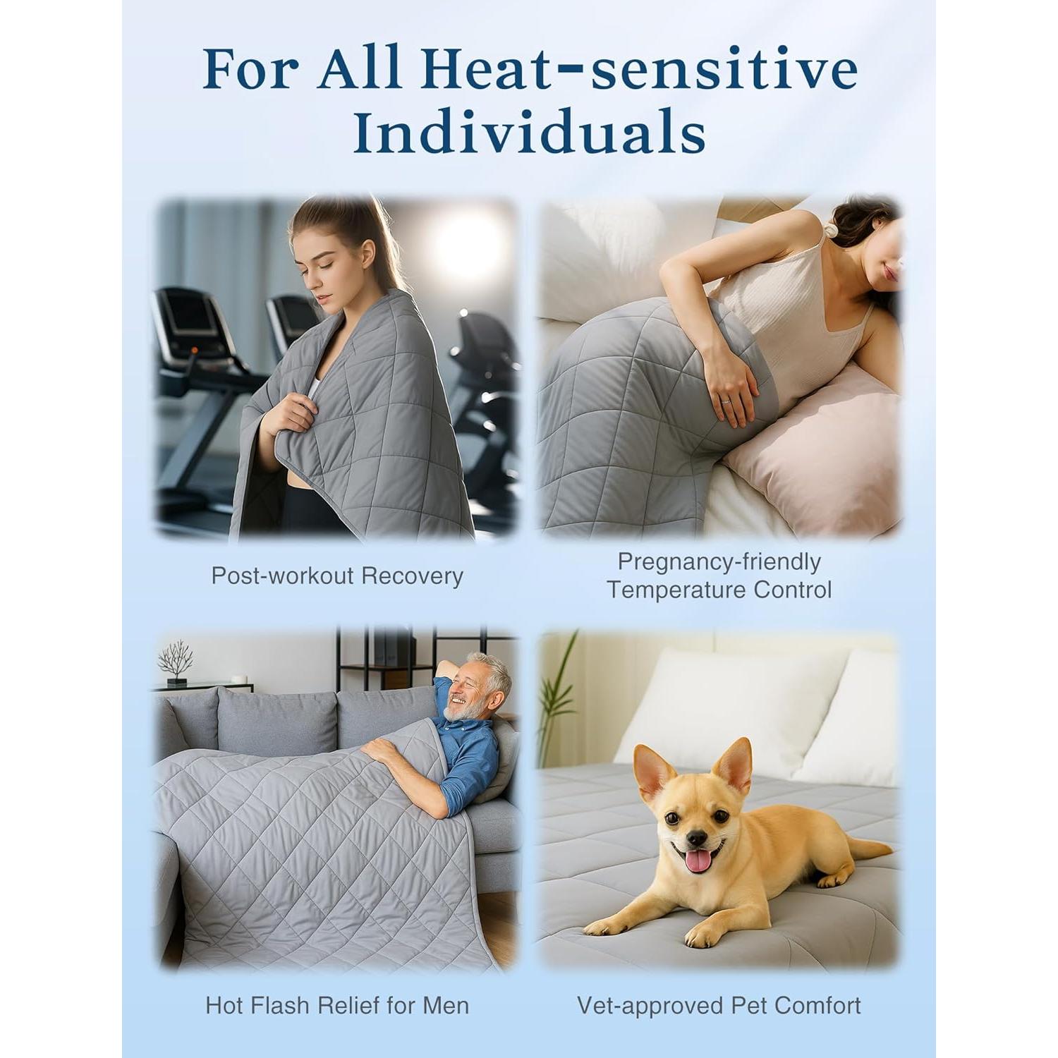 Manta Refrigerante ZonLi King 90x108" Gris Bruma Transpirable