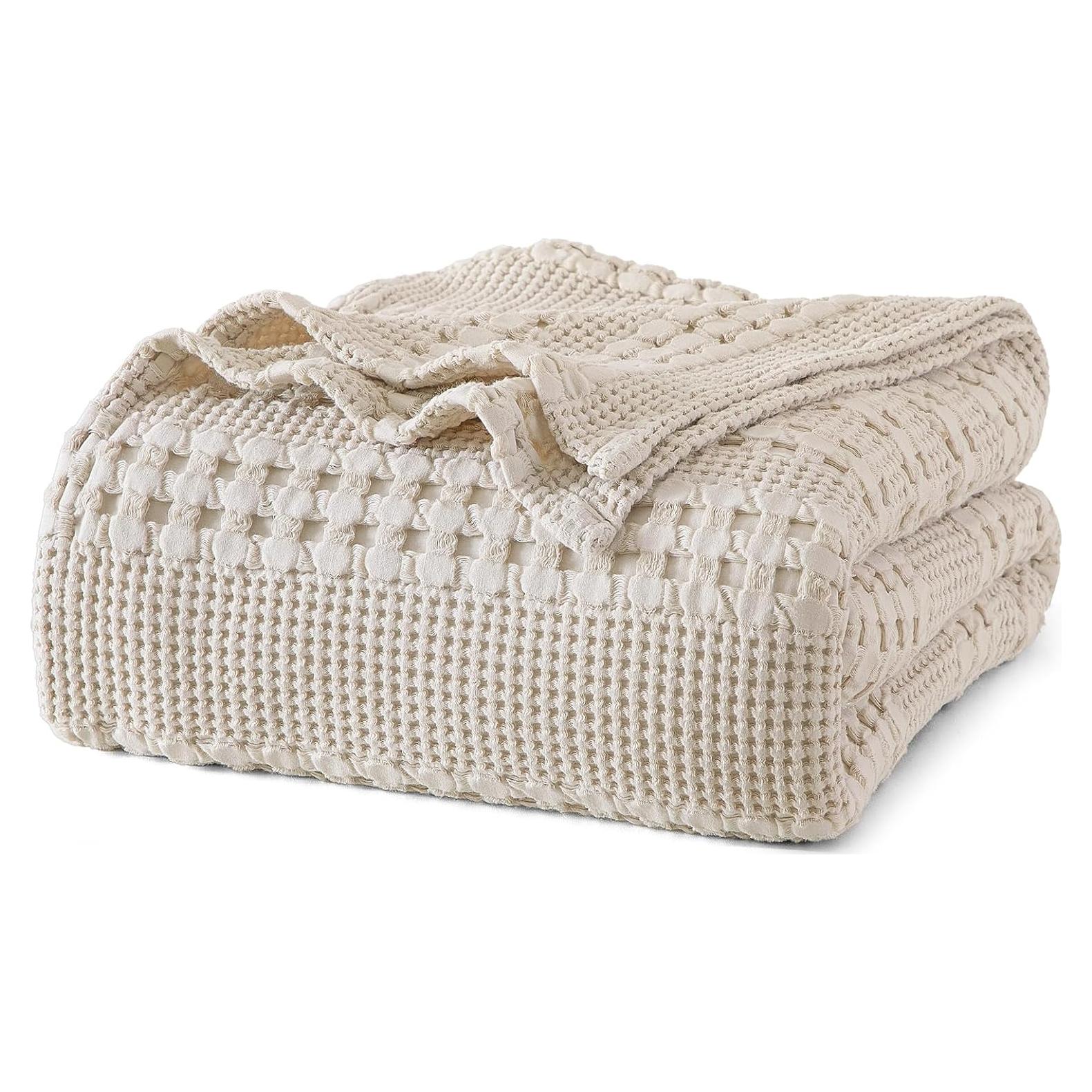 Manta Waffle de Algodón PHF Individual 167.64x228.6cm Avena