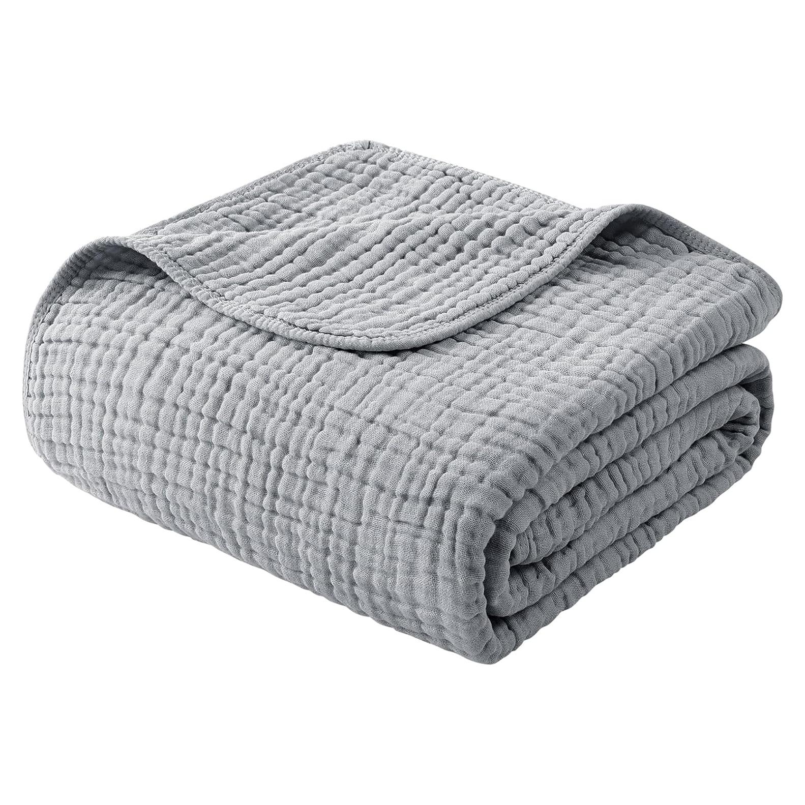 Manta de Muselina Yoofoss 100% Algodón Orgánico Gris 152x203 cm