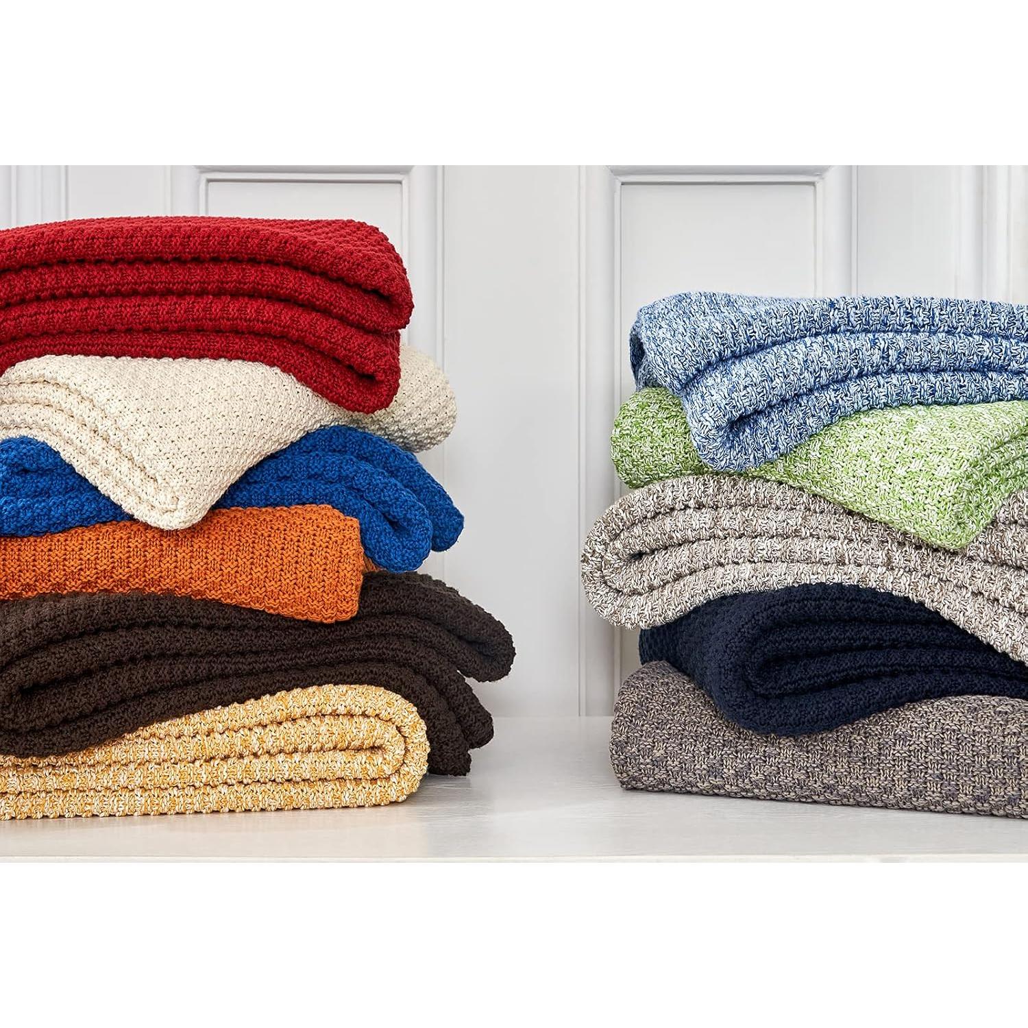 Manta de punto Longhui 100% algodón gris 152x203 cm lavable