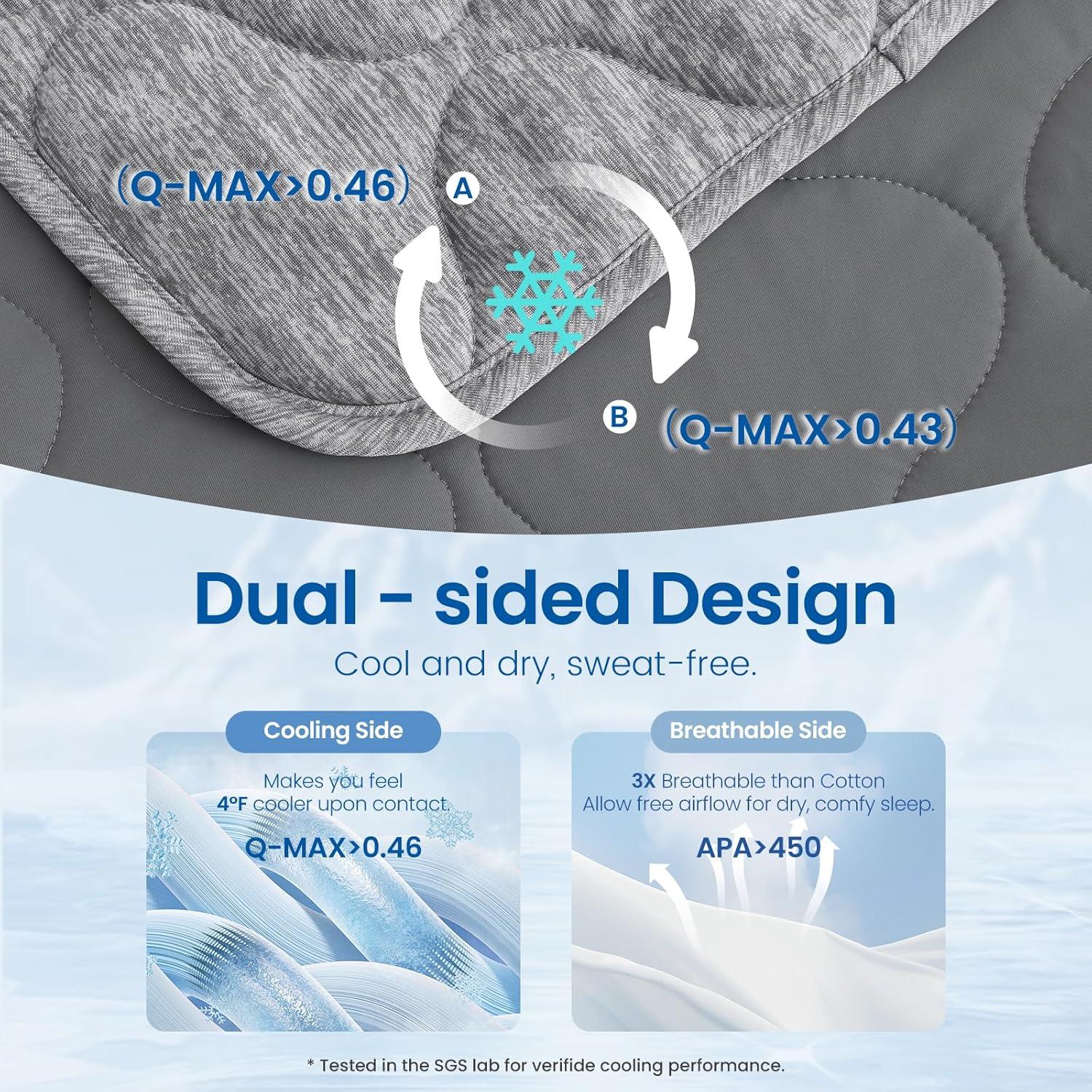 Manta de Enfriamiento Doble Cara Cozy Bliss 203x229cm Gris