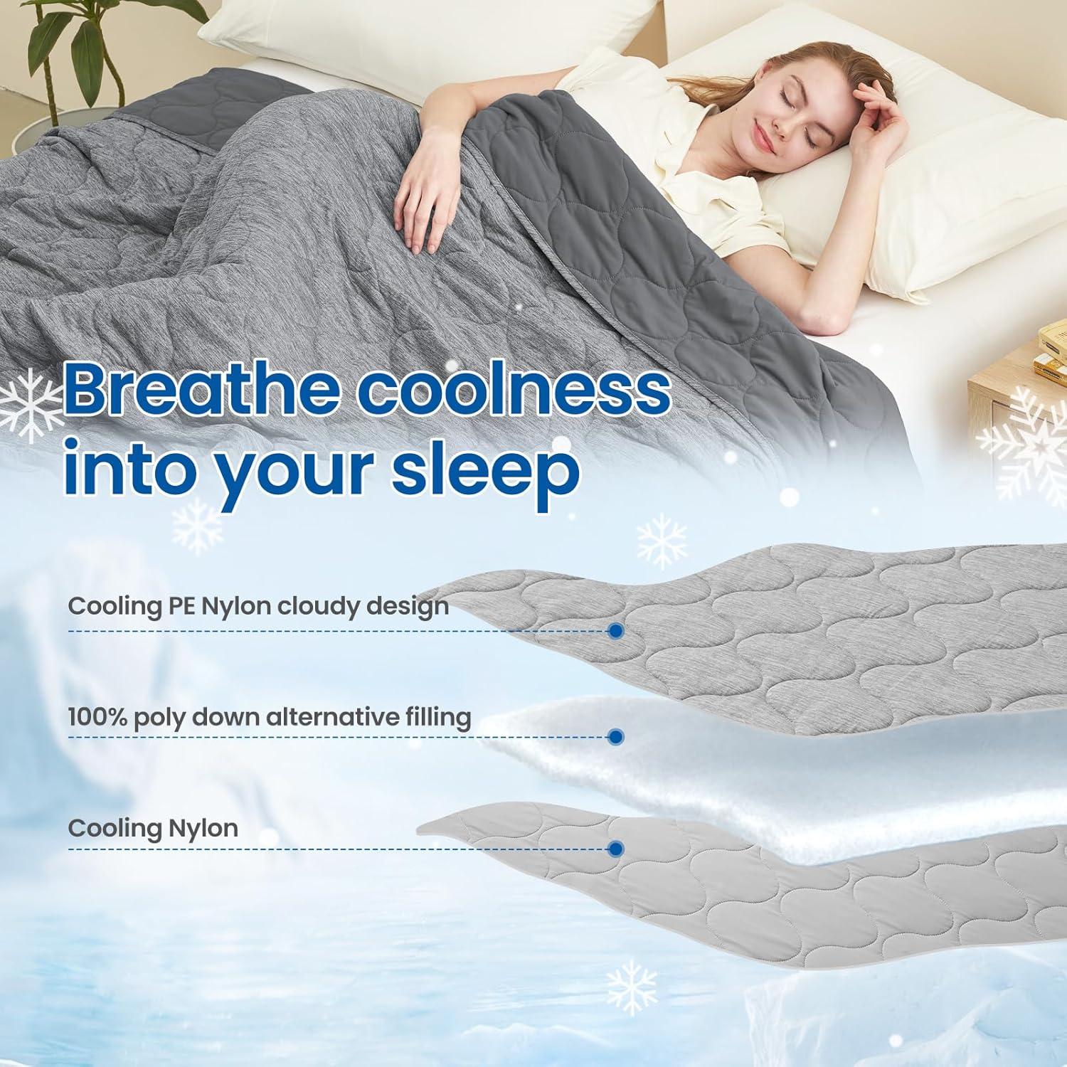 Manta de Enfriamiento Doble Cara Cozy Bliss 203x229cm Gris