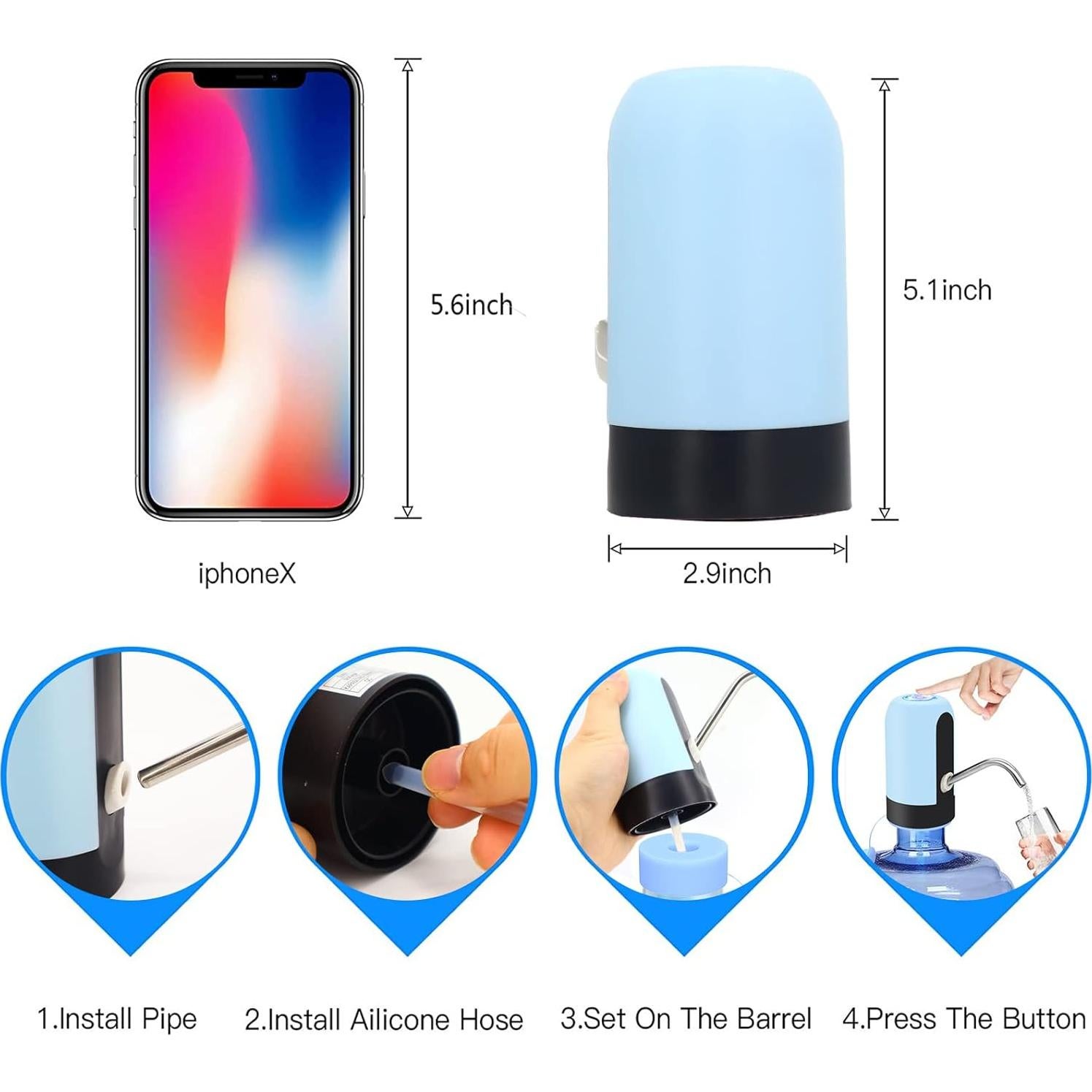 Bomba de Agua Myvision 5 Galones USB Automática Azul