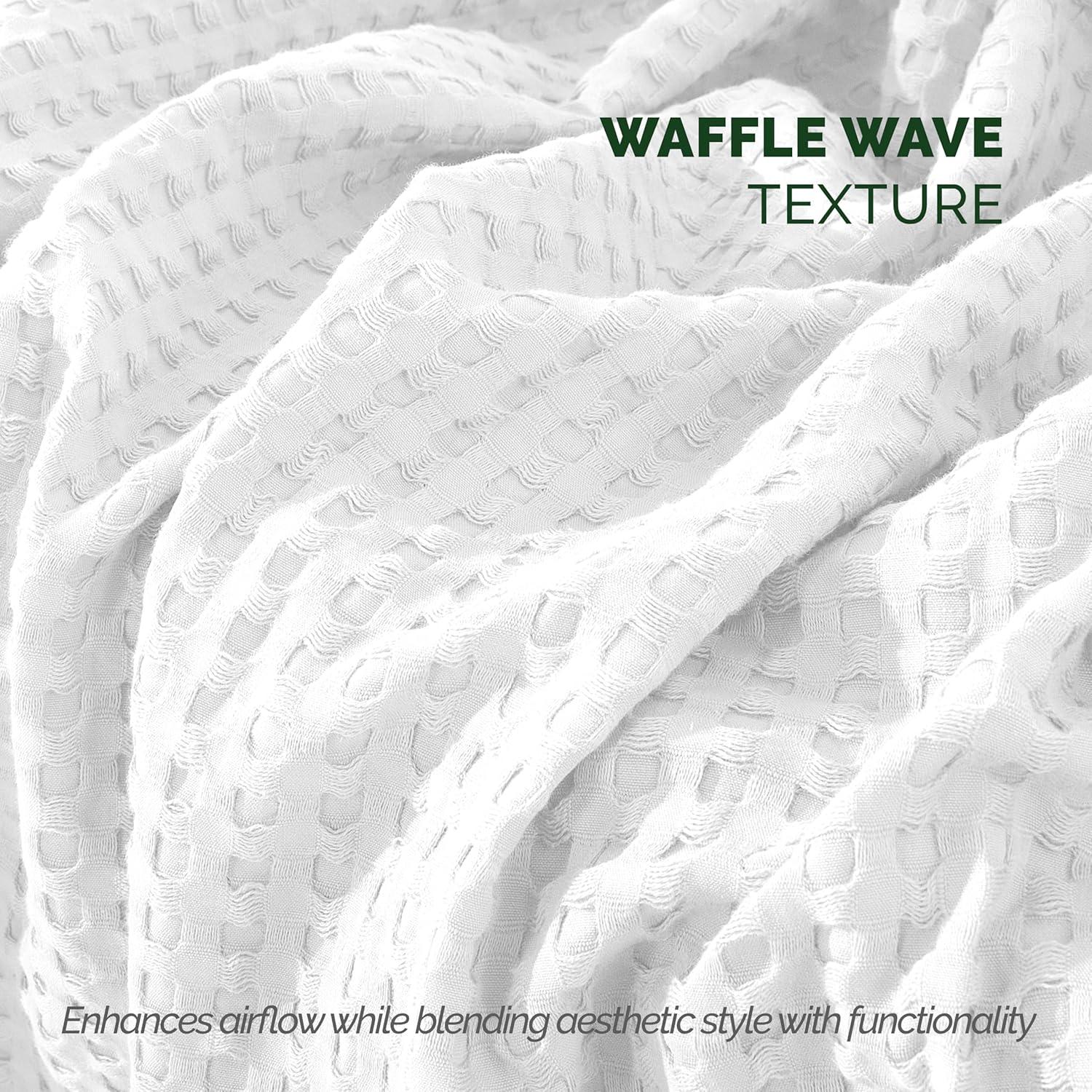 Manta Waffle 100% Algodón Elegant Comfort King Blanca 229x274 cm