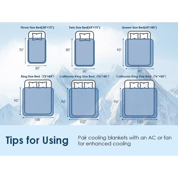 Manta Refrigerante CHOSHOME King Gris 228.6x274.3 cm Suave