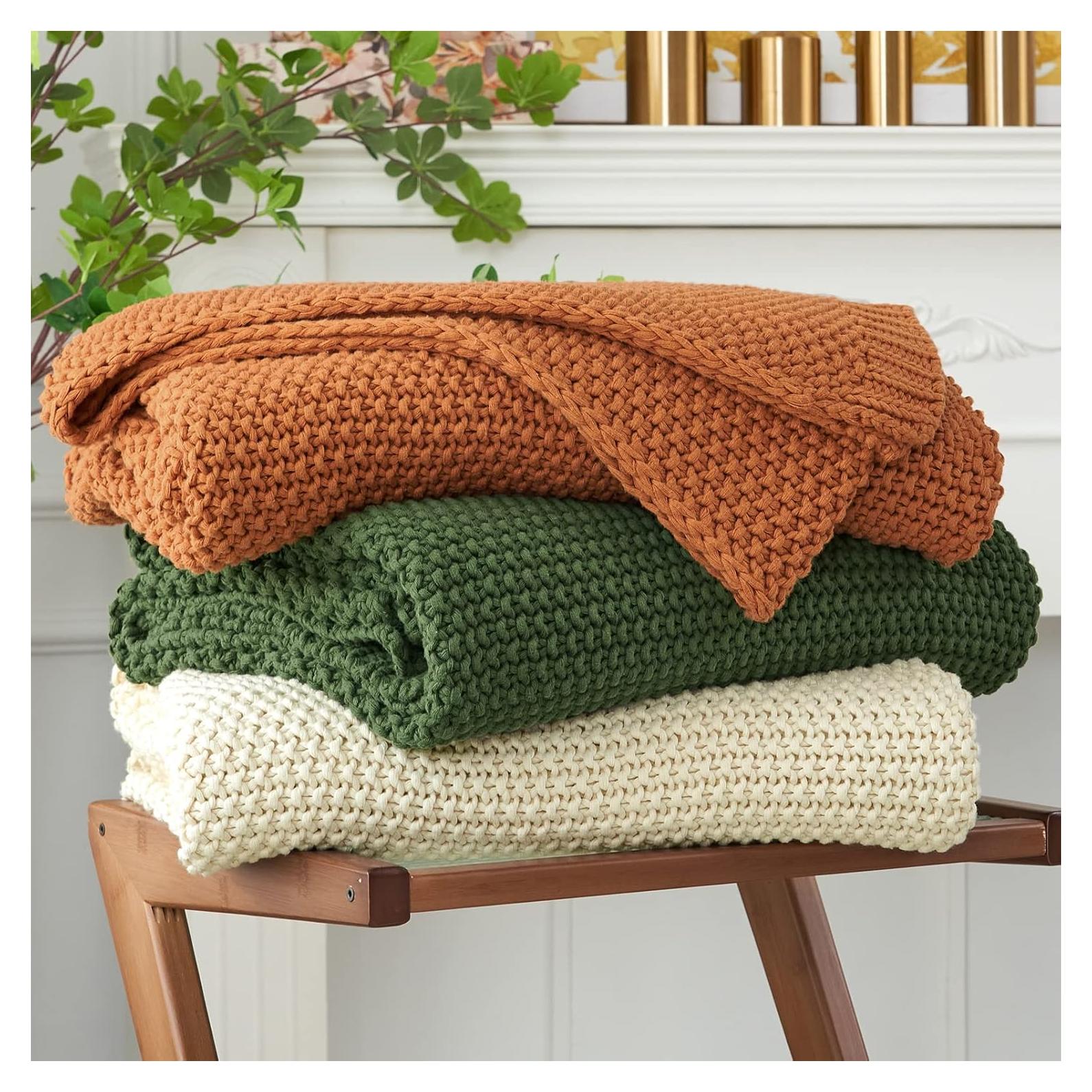 Manta de Algodón Orgánico Beige 51x63 cm Longhui Bedding