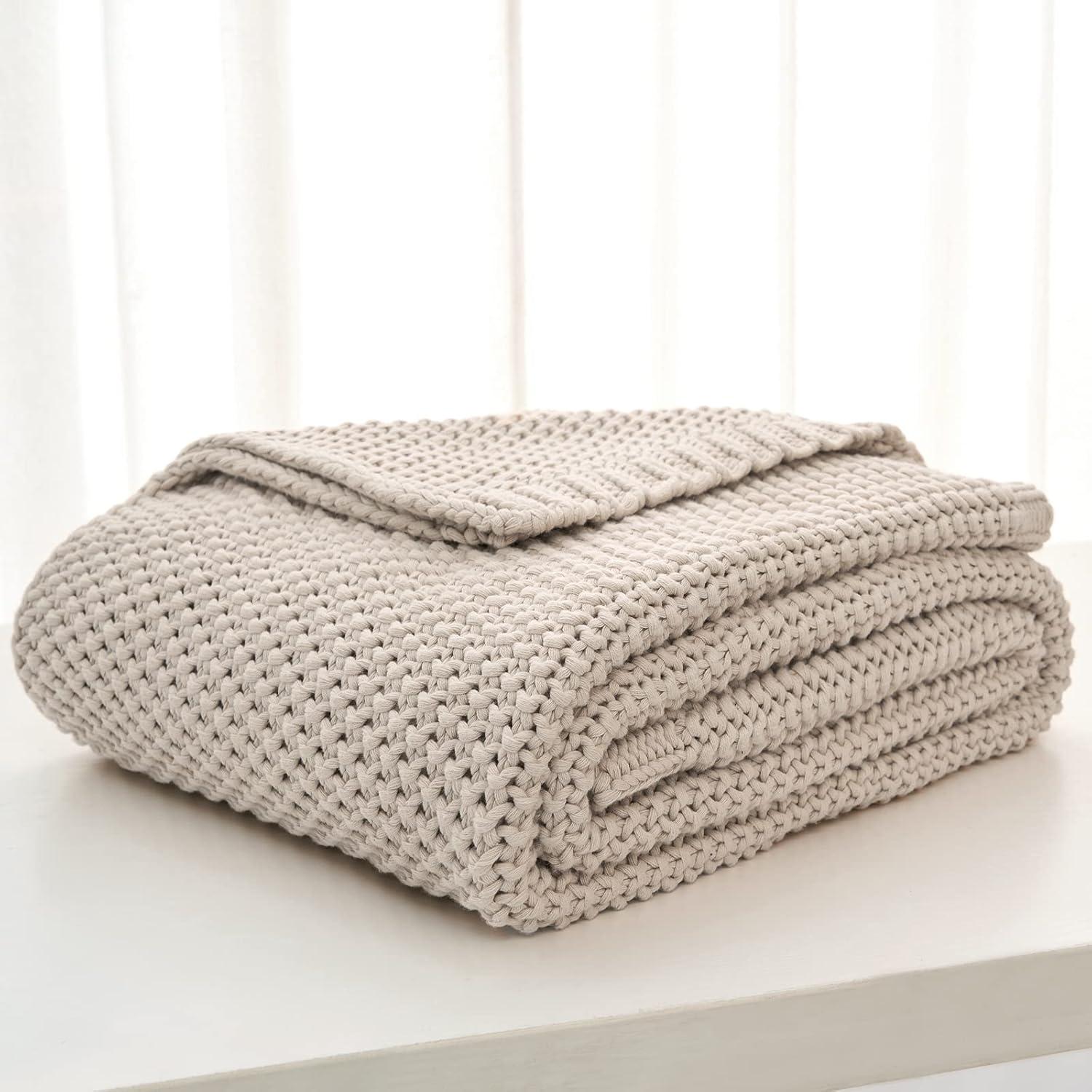 Manta de Algodón Orgánico Beige 51x63 cm Longhui Bedding