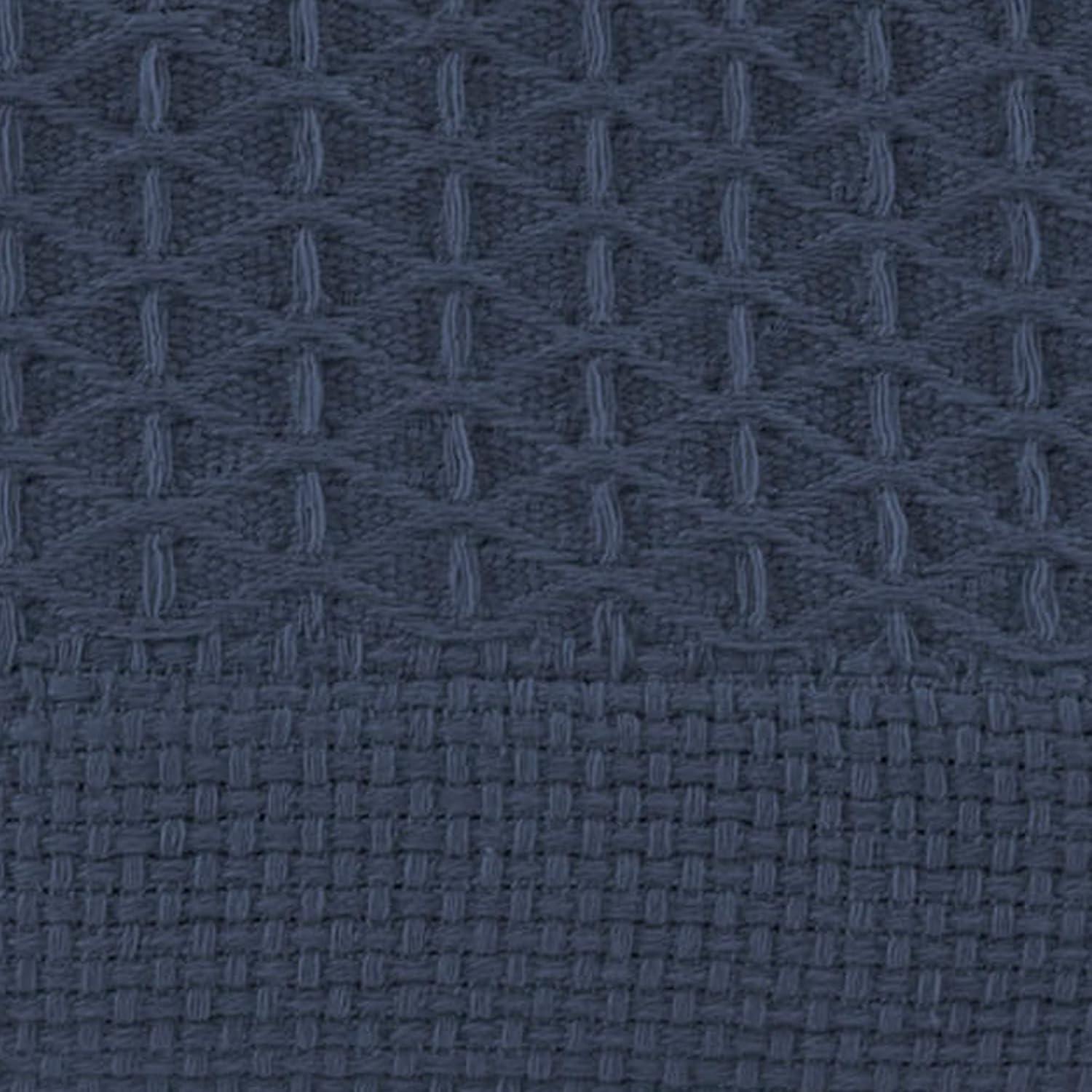 Manta Individual Nautica 100% Algodón Baird Navy Tejido Diamante