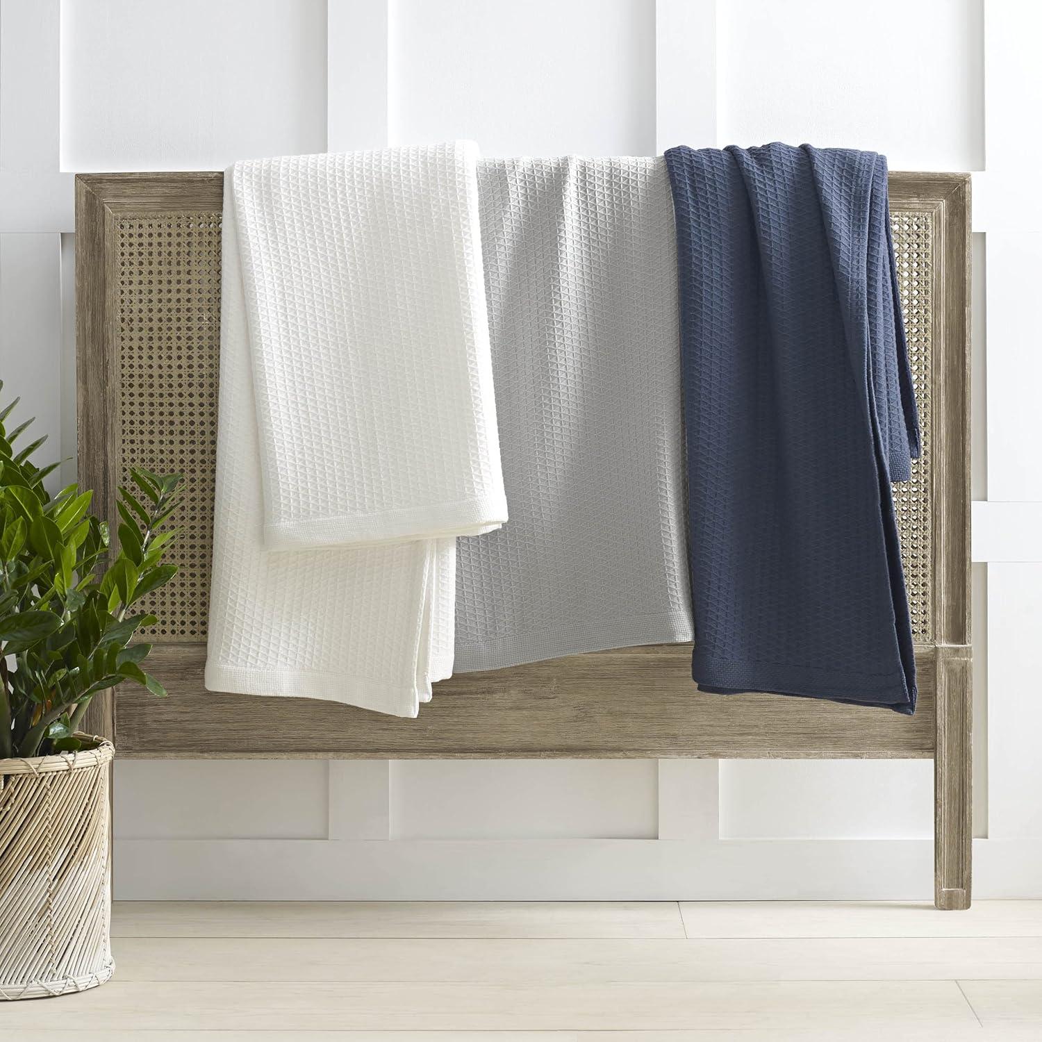 Manta Individual Nautica 100% Algodón Baird Navy Tejido Diamante