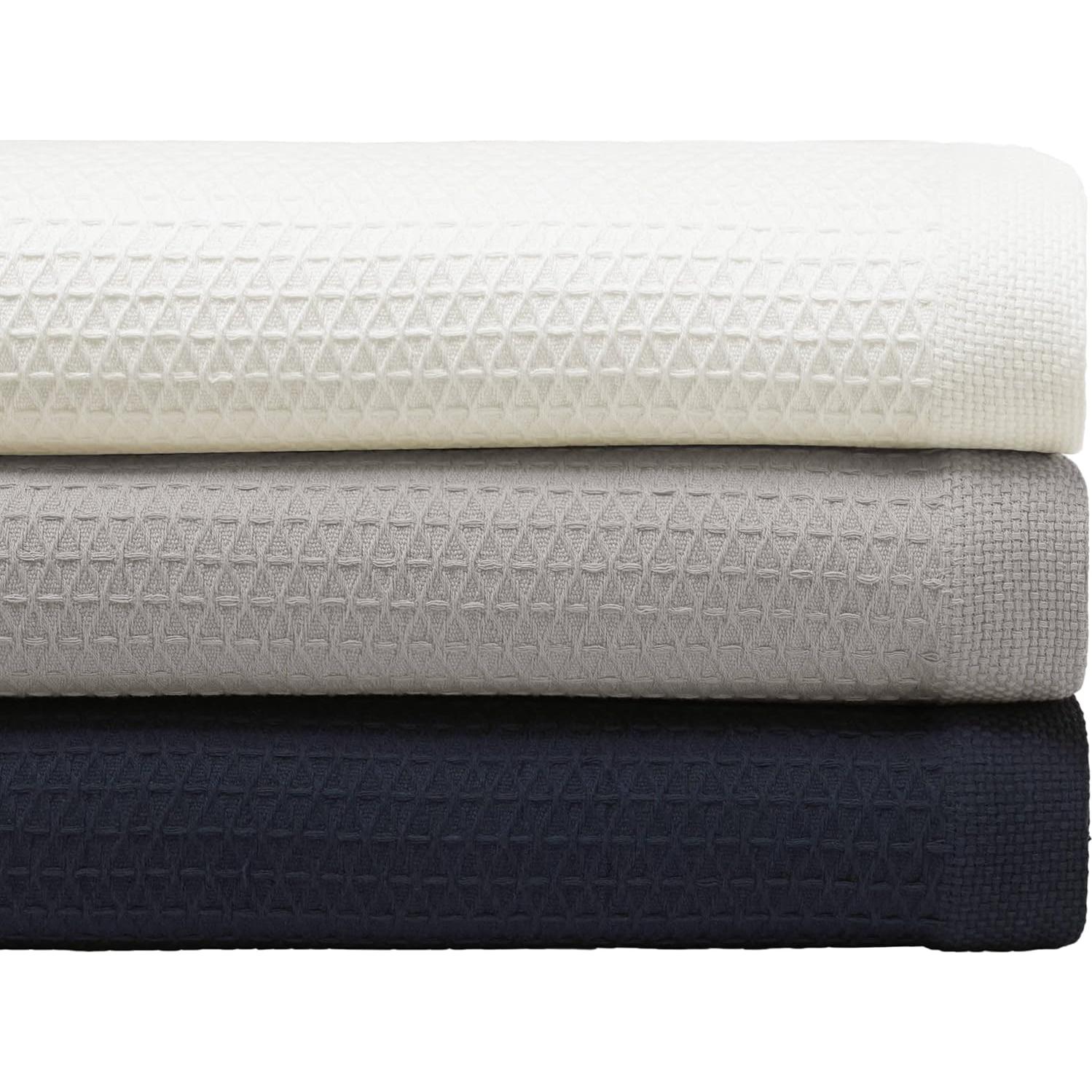 Manta Individual Nautica 100% Algodón Baird Navy Tejido Diamante