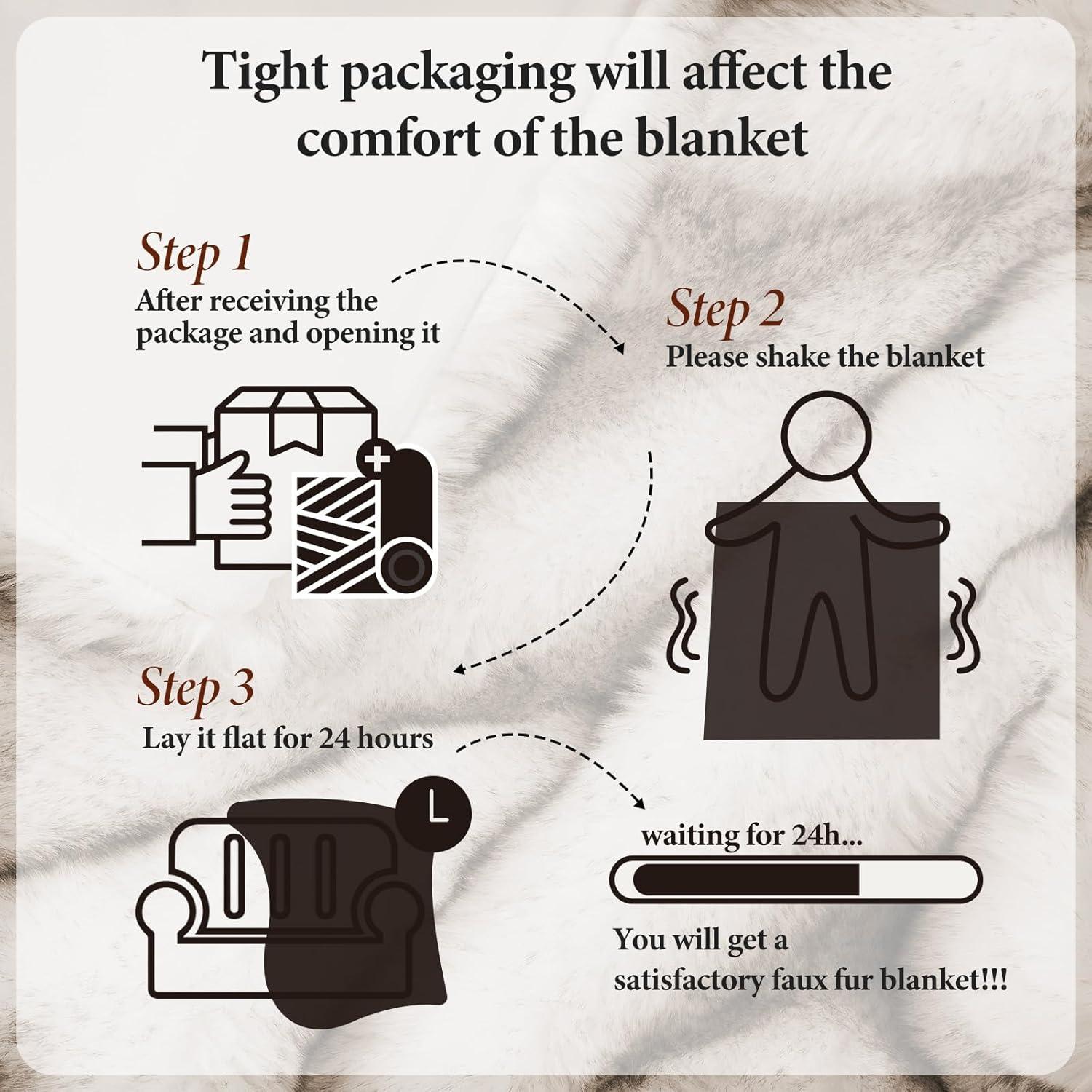 Manta de Piel Sintética Touchat 1000GSM 127x152cm Blanca